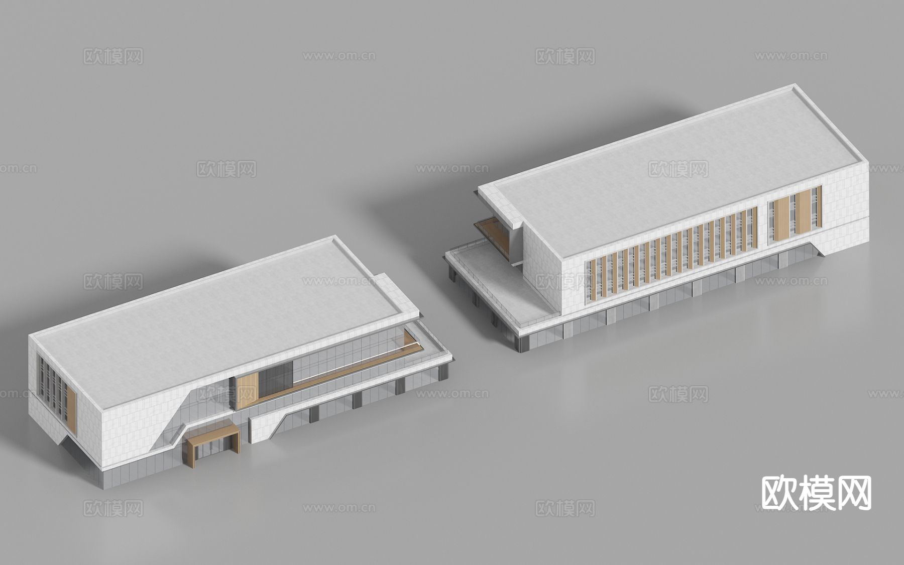 现代办公楼 综合楼 单体建筑 裙楼3d模型