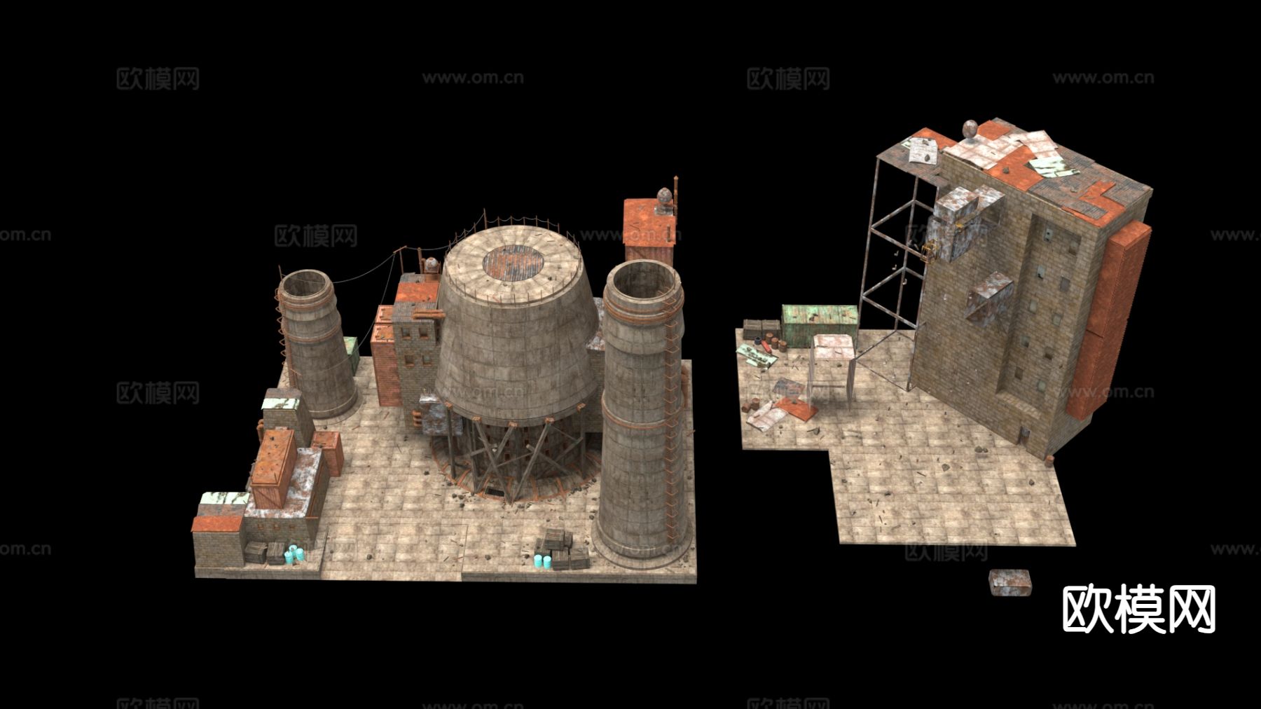 工业设备 机械设备 蓄电站su模型下载（渲染图2）