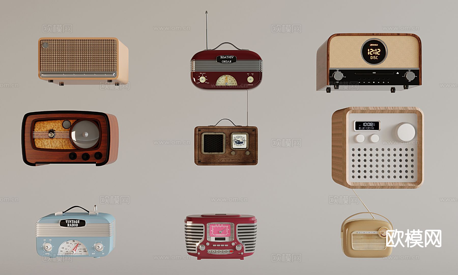 现代音响 收音机su模型下载（渲染图2）