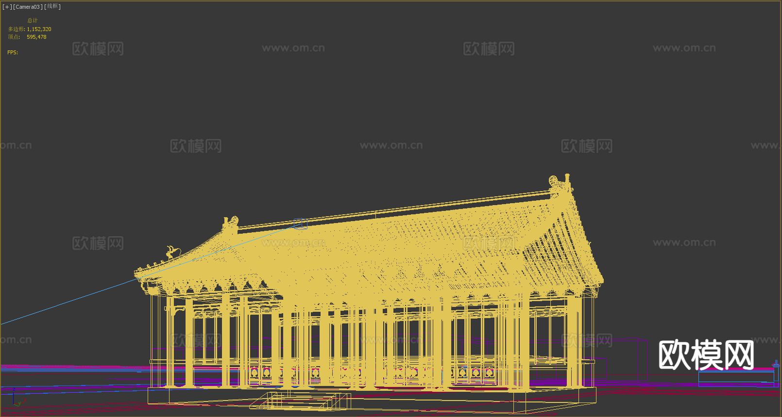 古建寺庙外观3d模型