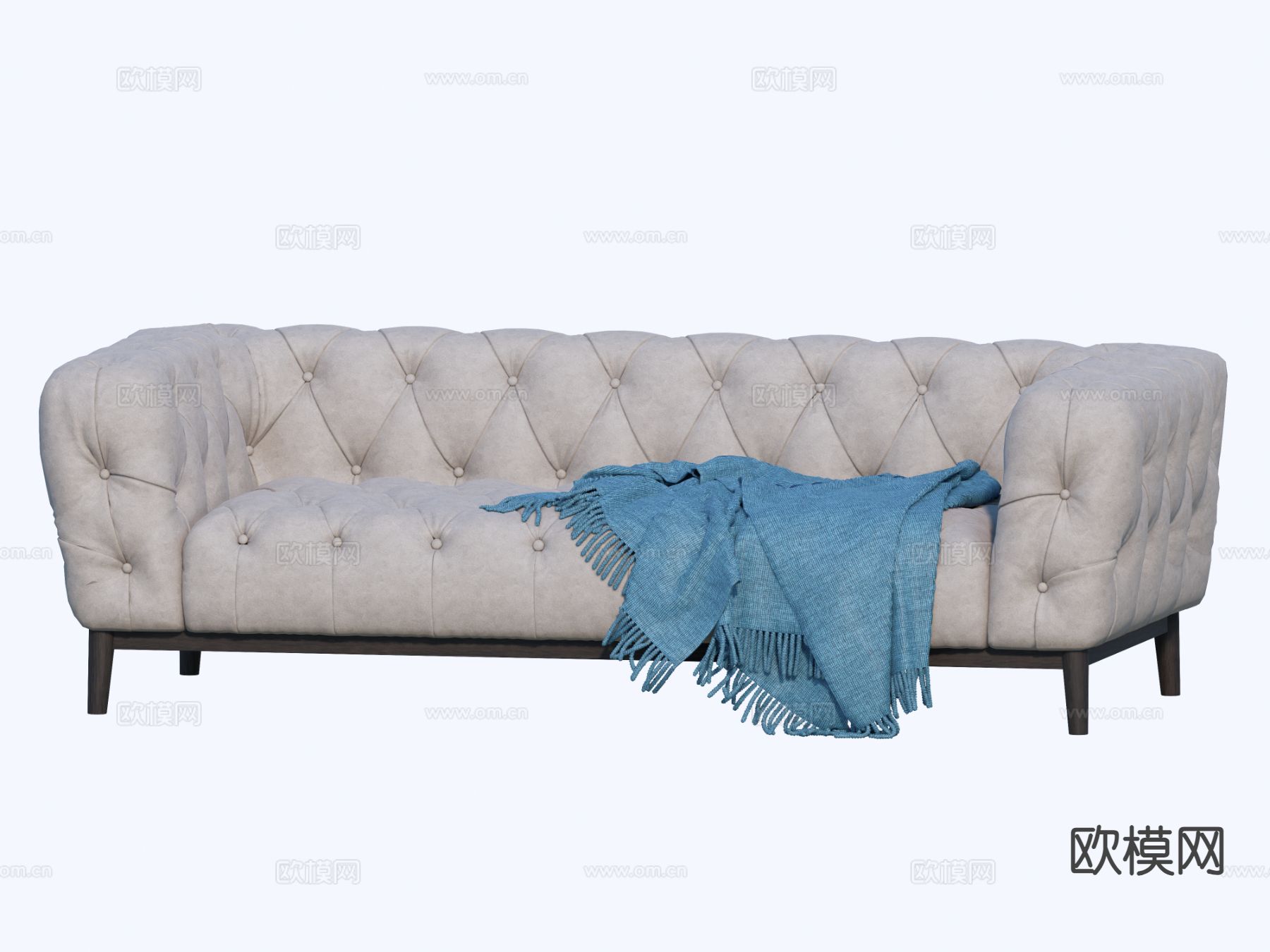 简欧沙发 双人沙发su模型下载（渲染图2）