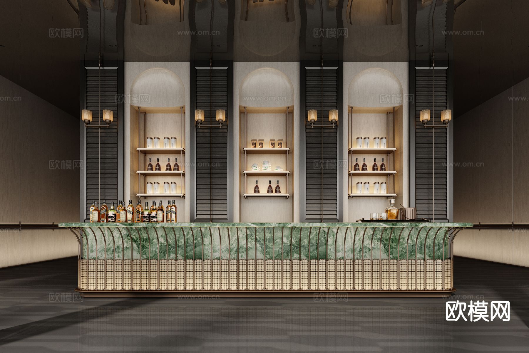 现代售楼处水吧 咖啡区su模型下载（渲染图2）