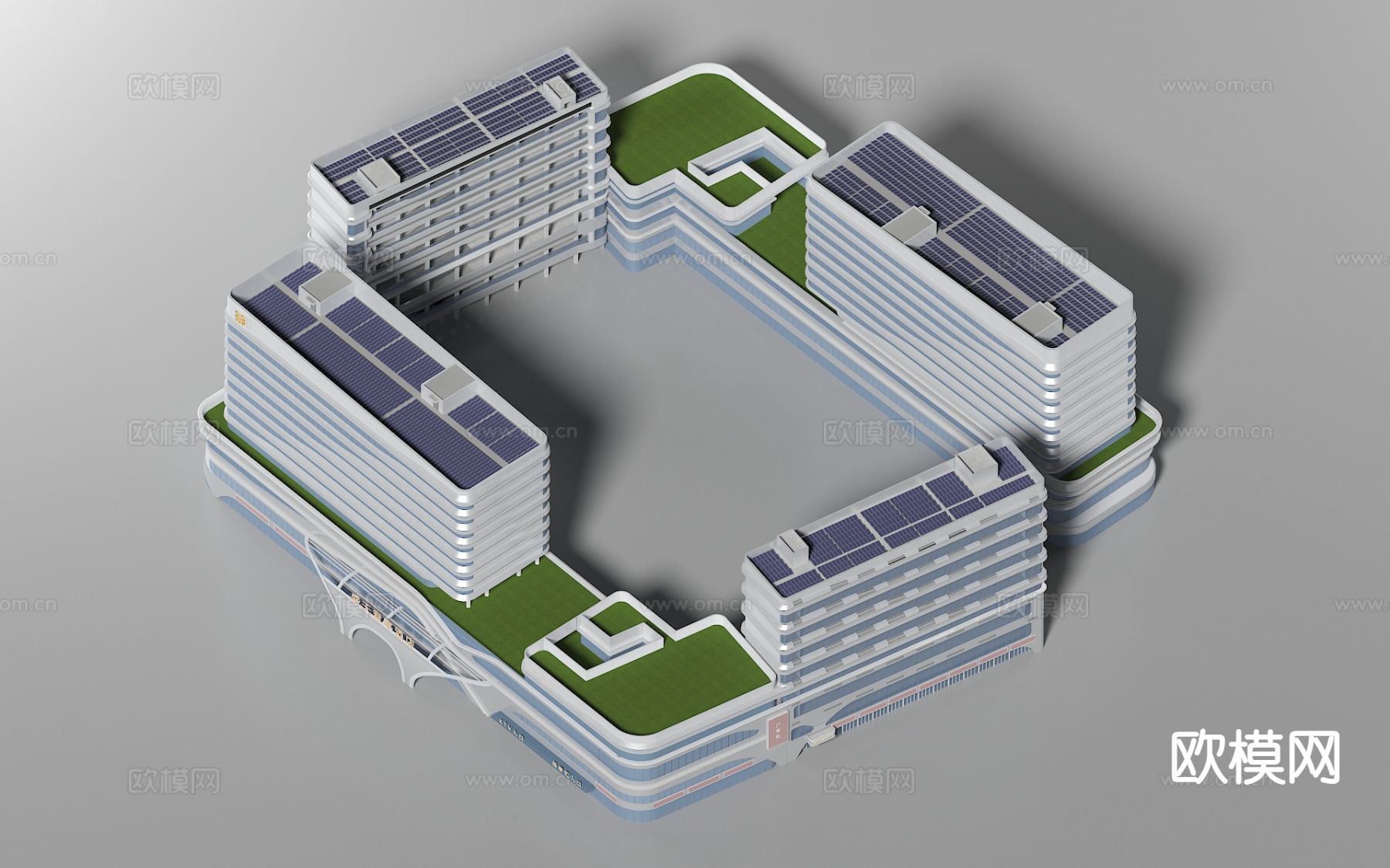 现代办公楼 综合楼 单体建筑 裙楼3d模型