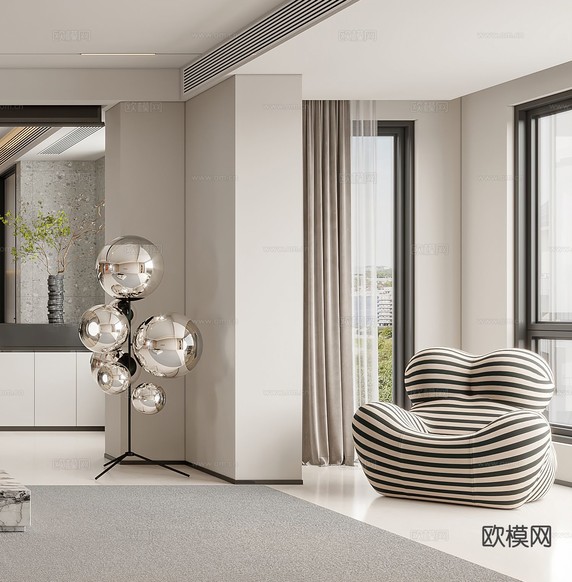 现代休闲沙发3d模型下载