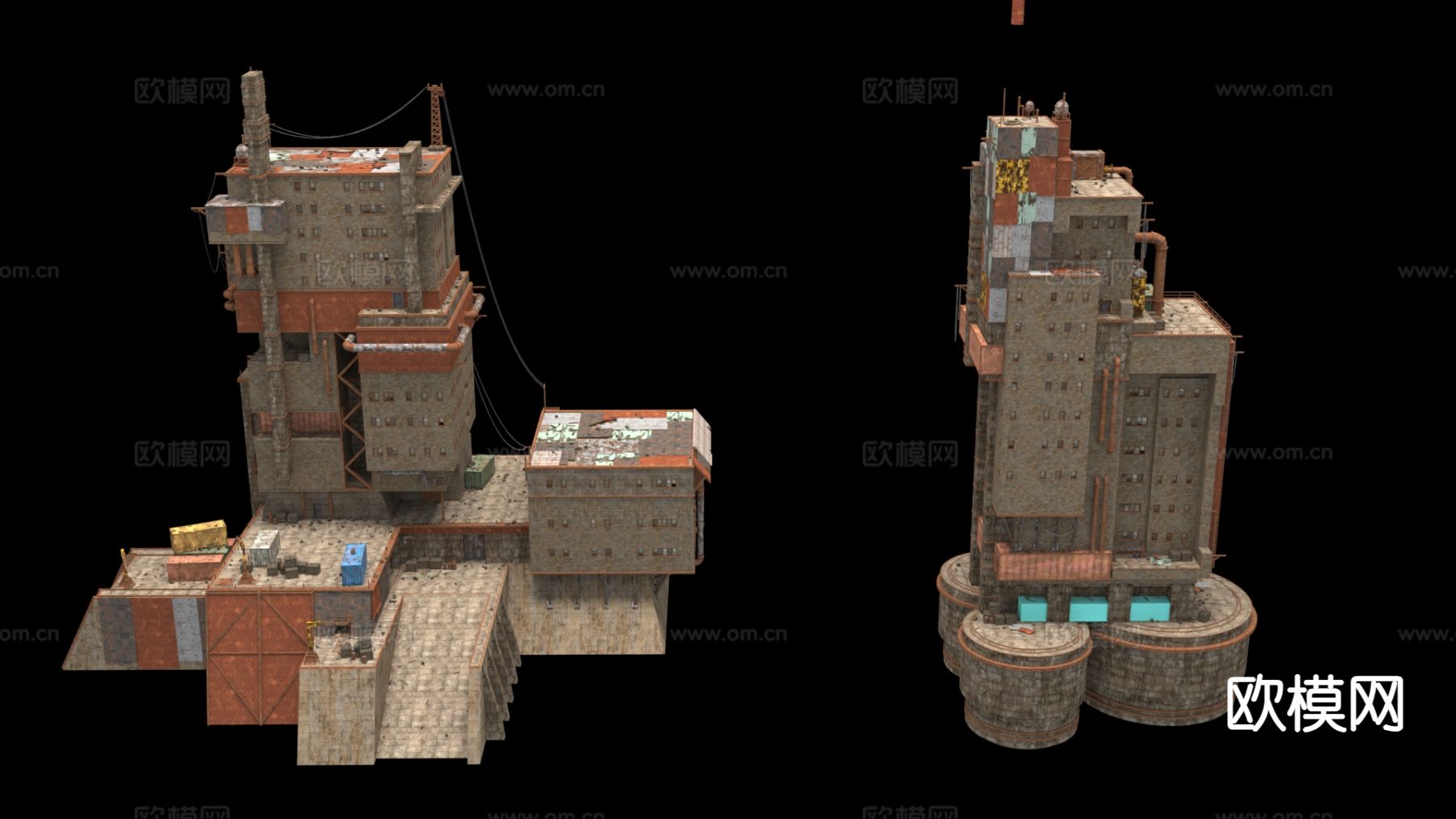 建筑废墟 工地废墟su模型下载（渲染图2）