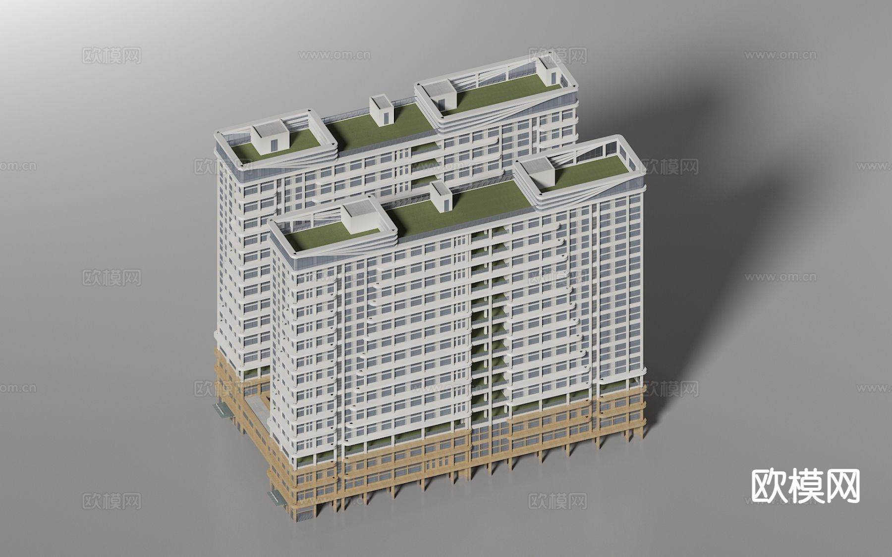 现代住宅楼外观3d模型