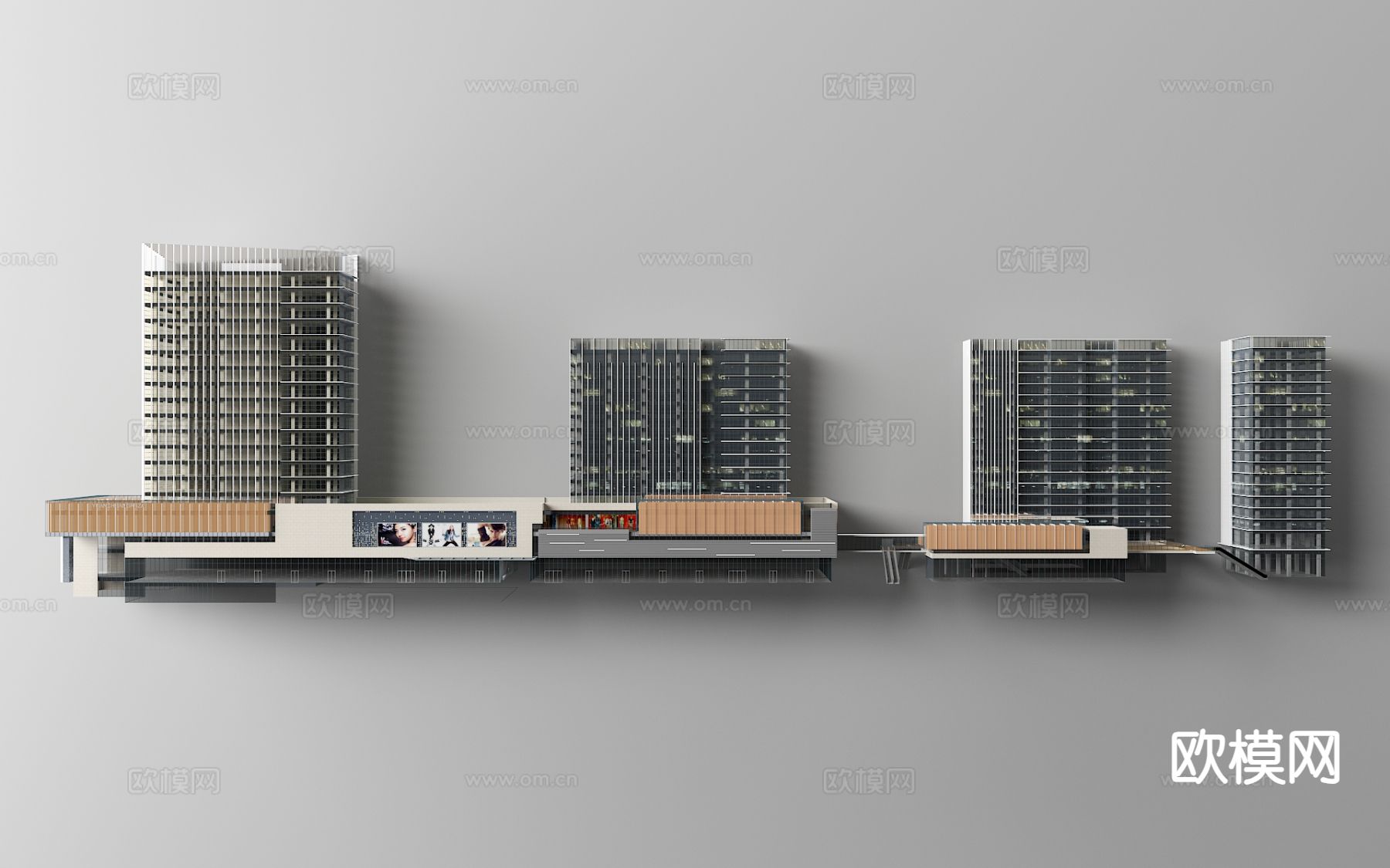 现代商业住宅楼 高住楼外观3d模型