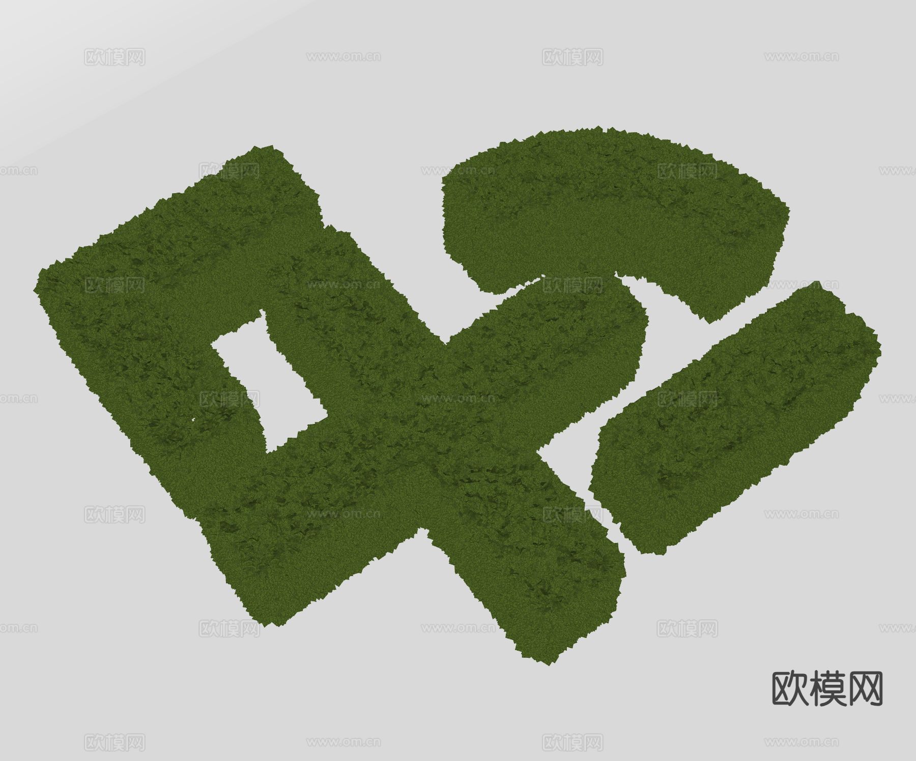 整形绿篱 灌木su模型下载（渲染图1）