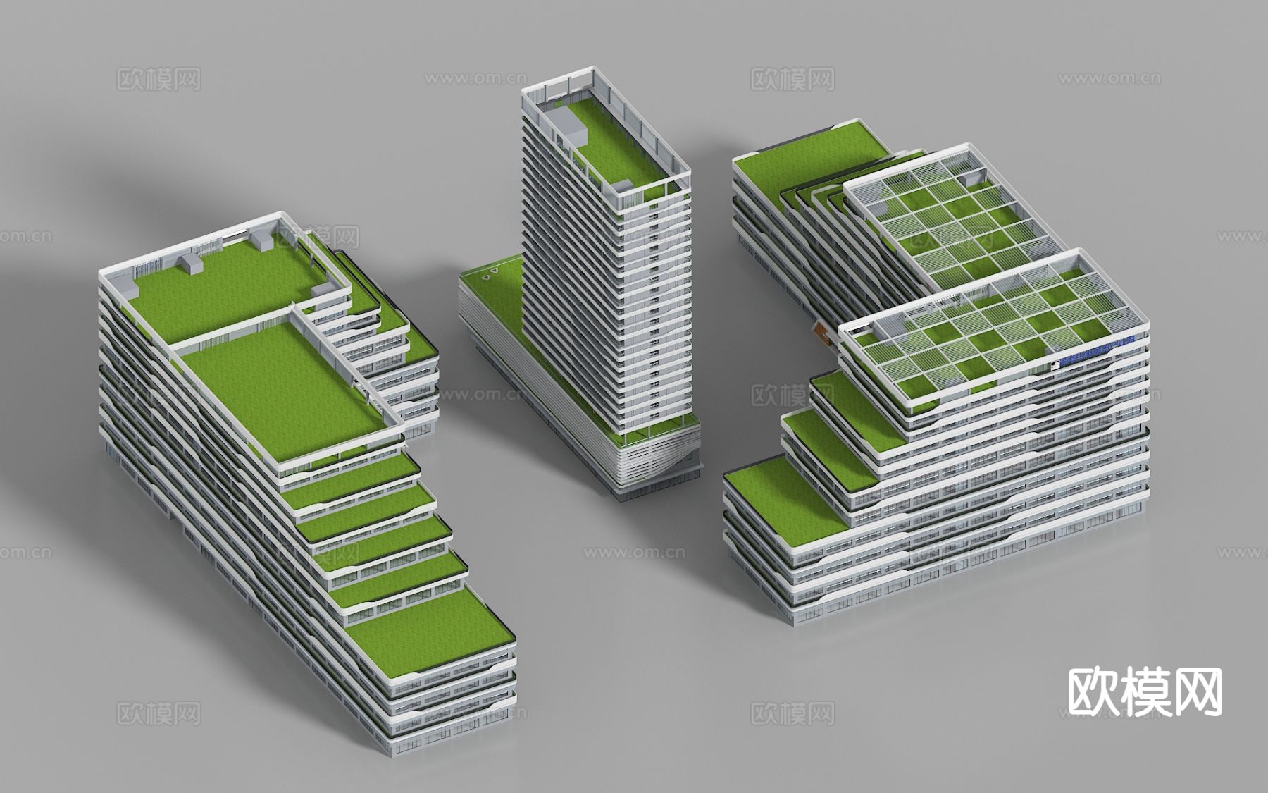 现代办公楼 综合楼 单体建筑 裙楼3d模型