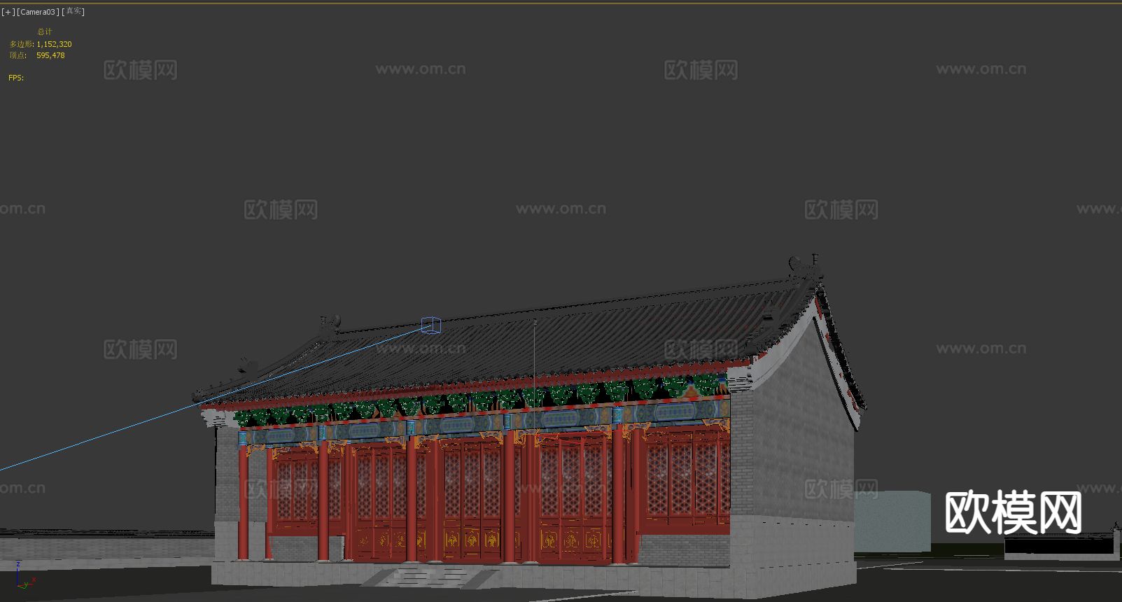 古建寺庙外观3d模型