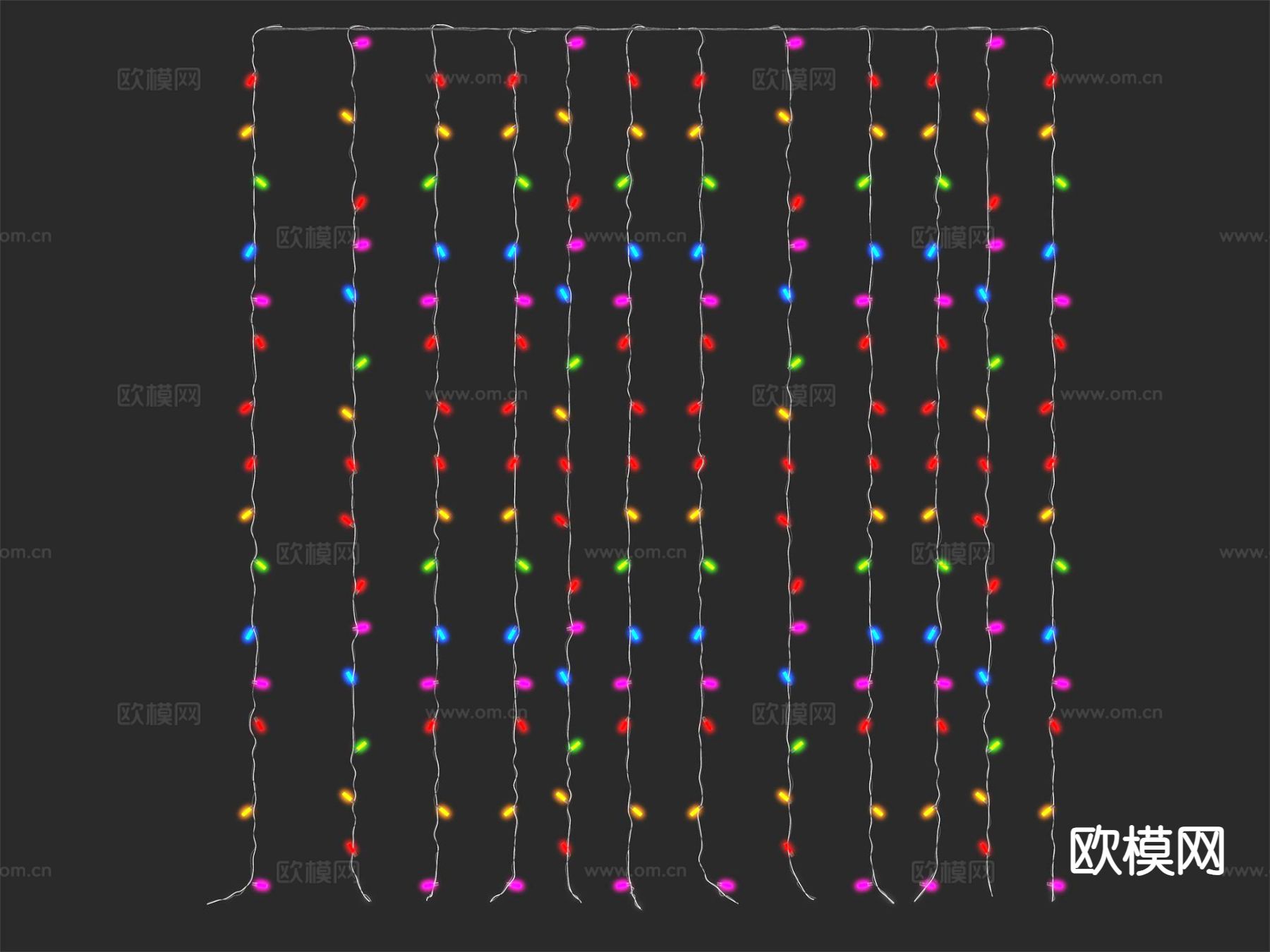 彩灯 装饰灯 星星灯 串串灯su模型下载（渲染图2）