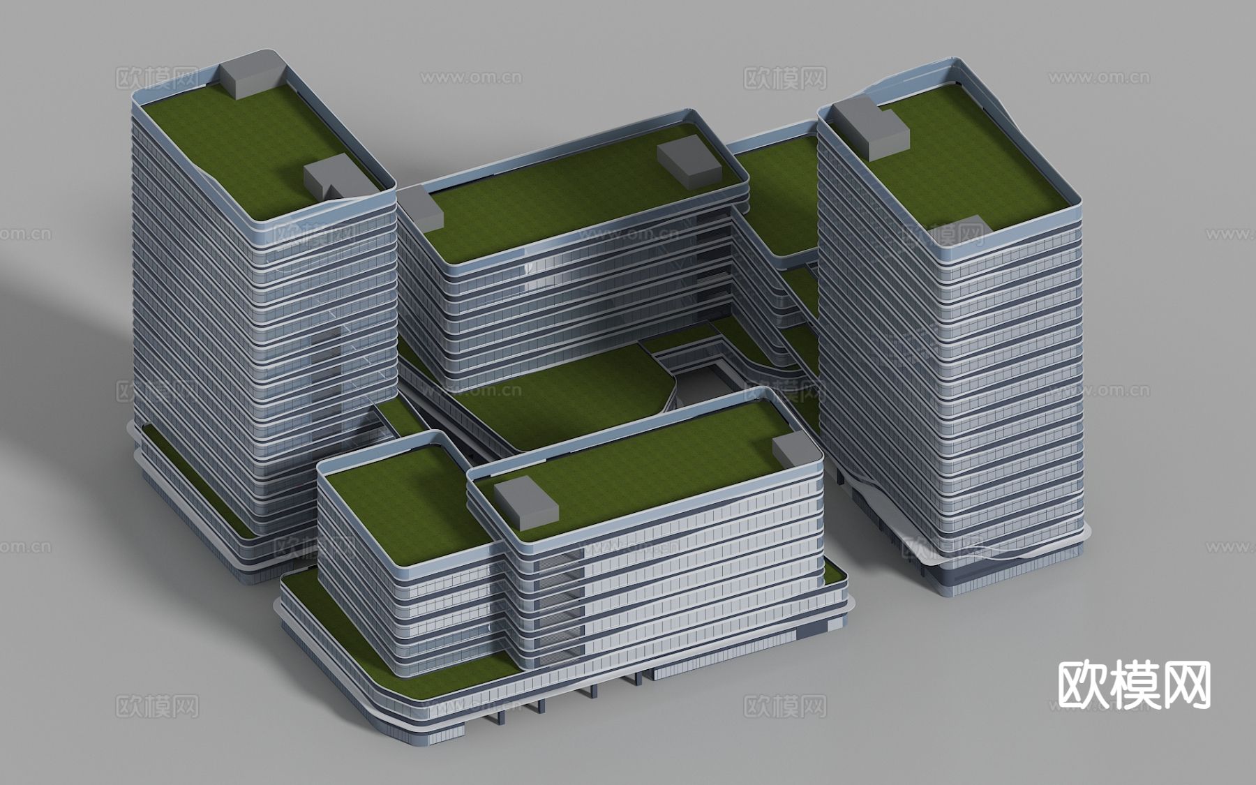 现代办公楼 综合楼 单体建筑 裙楼3d模型