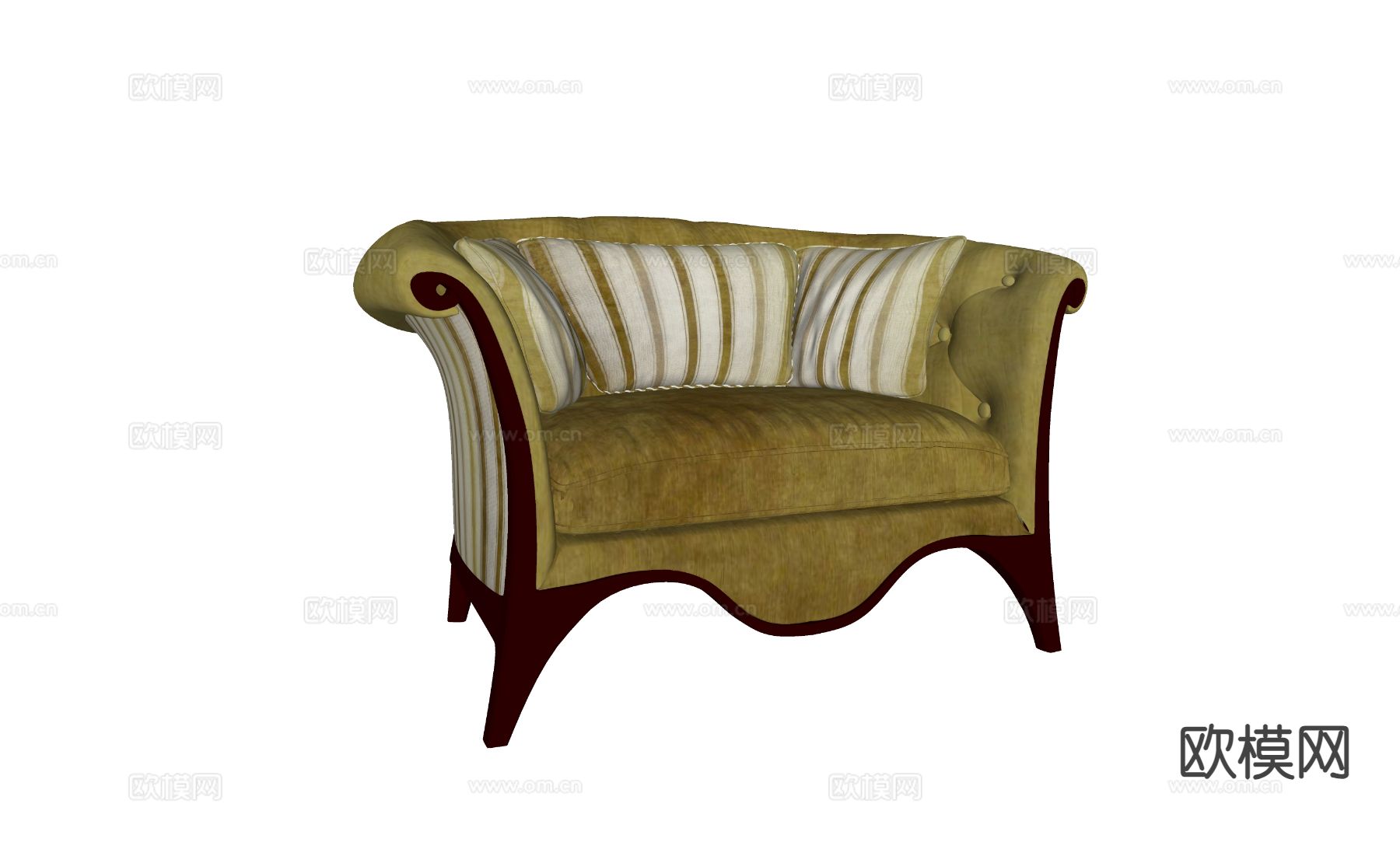 欧式沙发 单人沙发su模型下载（渲染图1）
