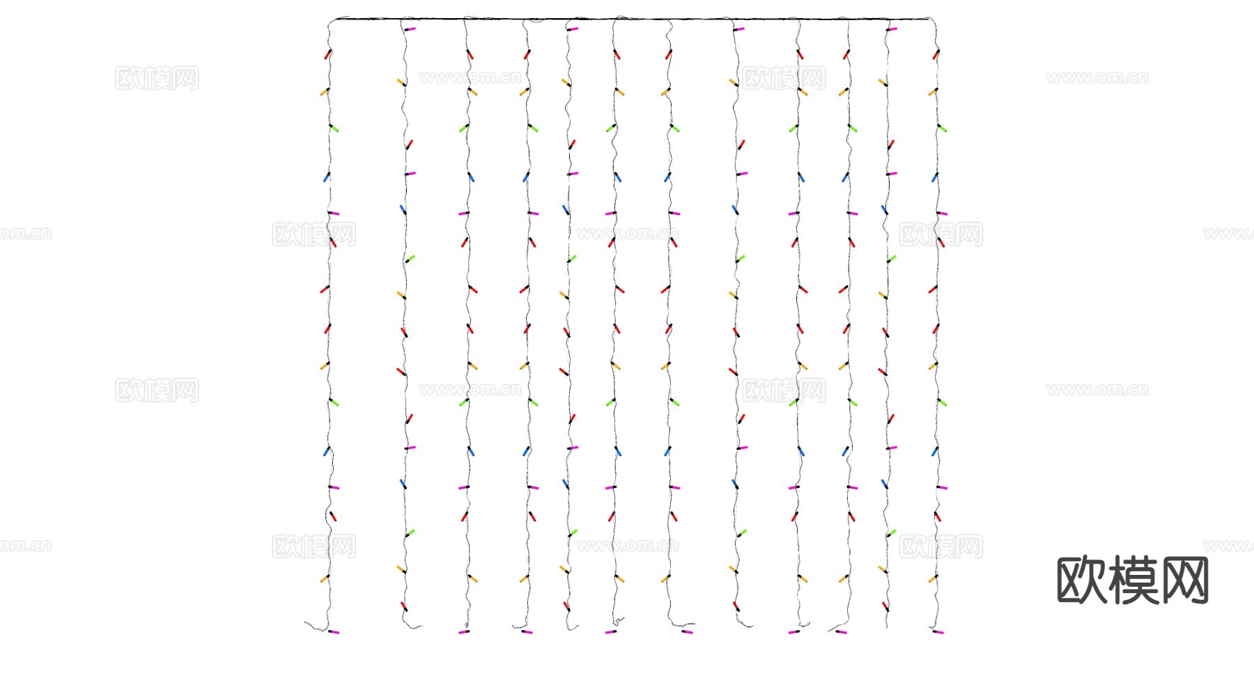 彩灯 装饰灯 星星灯 串串灯su模型下载（渲染图1）