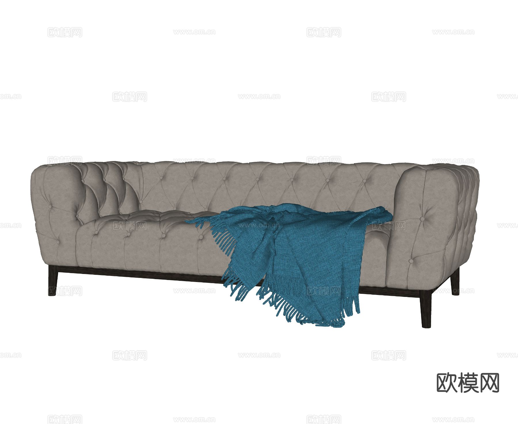 简欧沙发 双人沙发su模型下载（渲染图1）