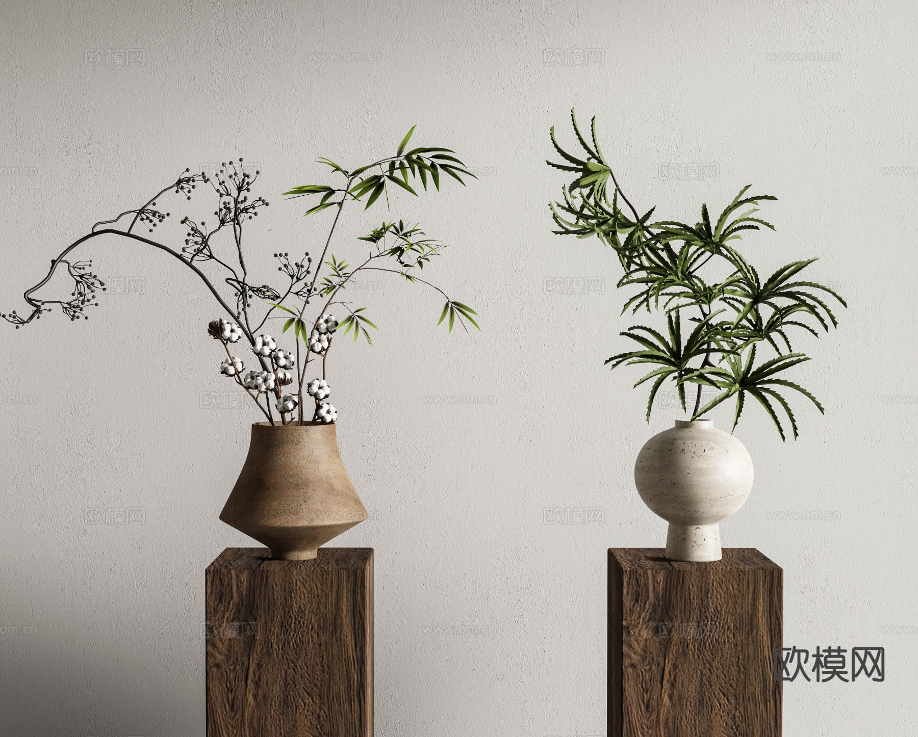 现代花瓶 花艺 插花su模型