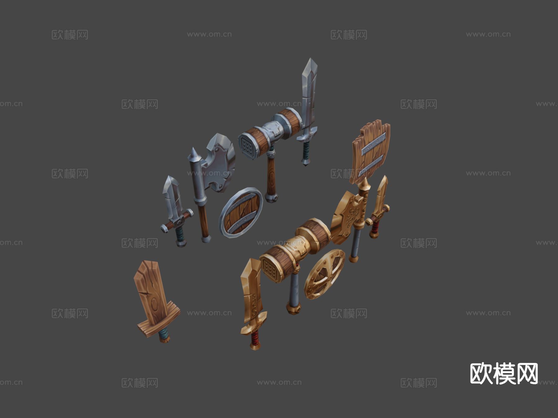 基础武器包su模型下载（渲染图1）