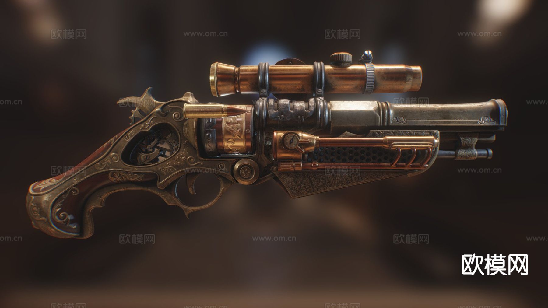 蒸汽朋克枪su模型下载（渲染图4）