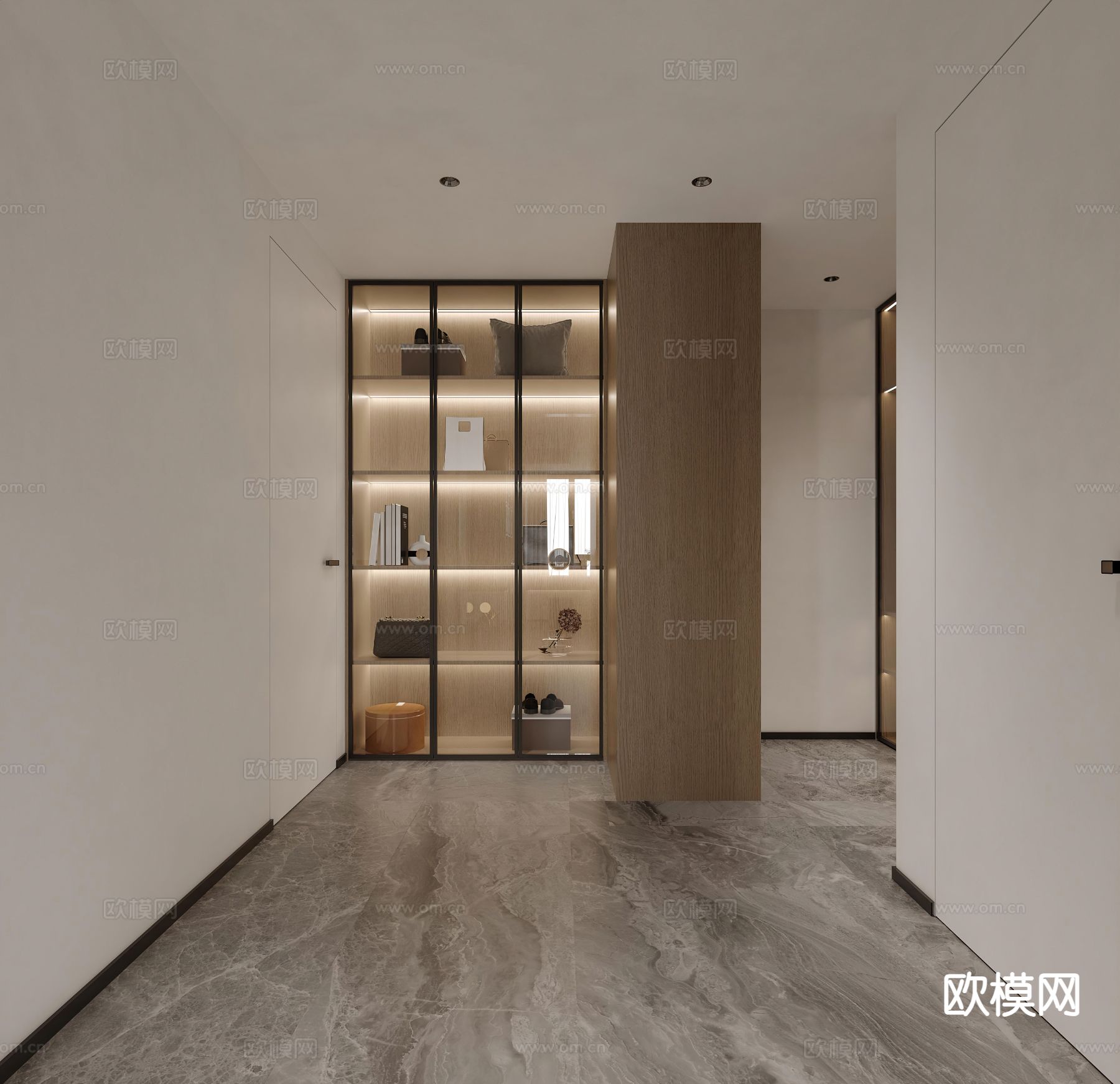 现代衣柜3d模型下载（渲染图2）