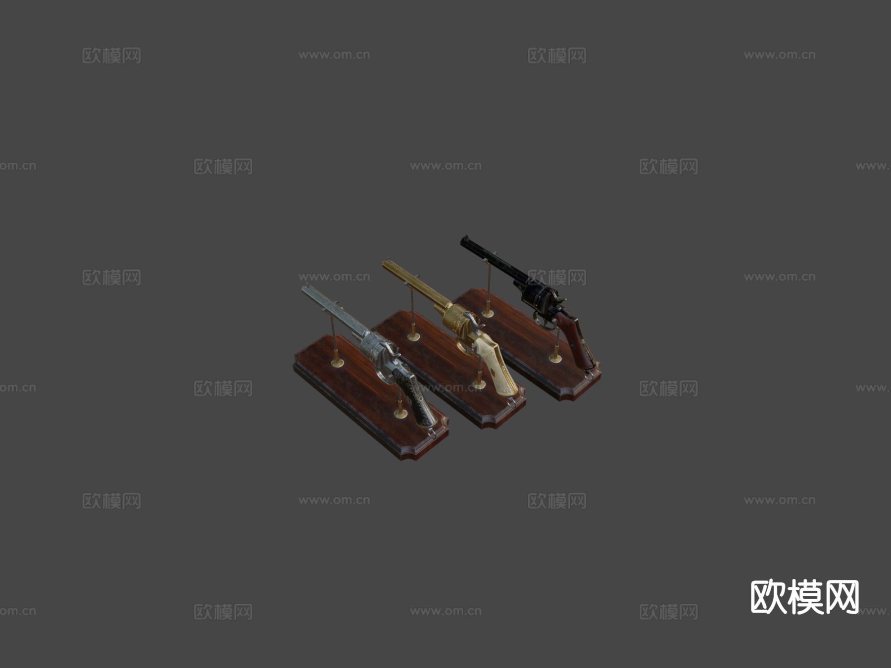 左轮手枪 枪支 枪械su模型下载（渲染图5）