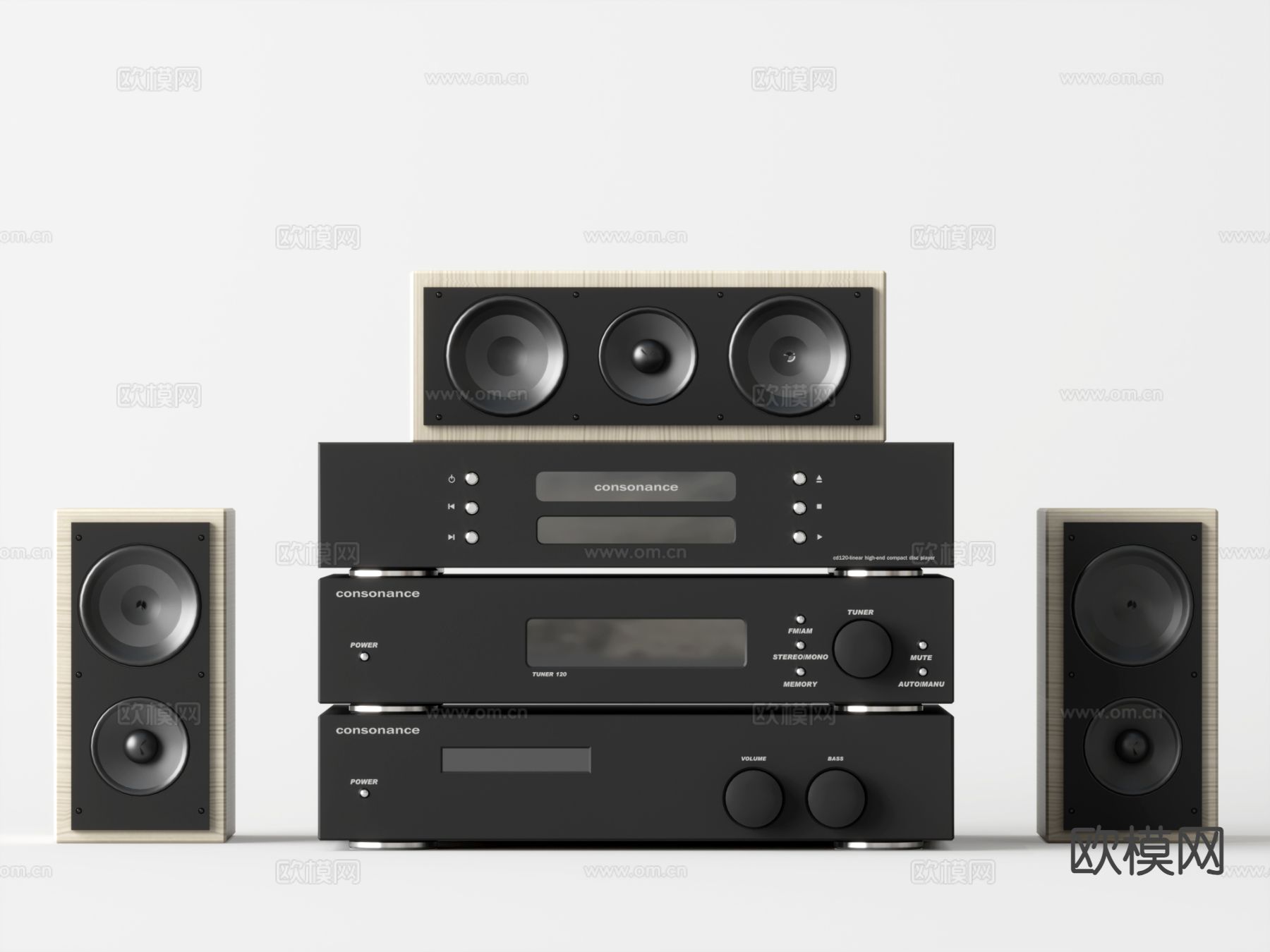 音响su模型下载（渲染图2）