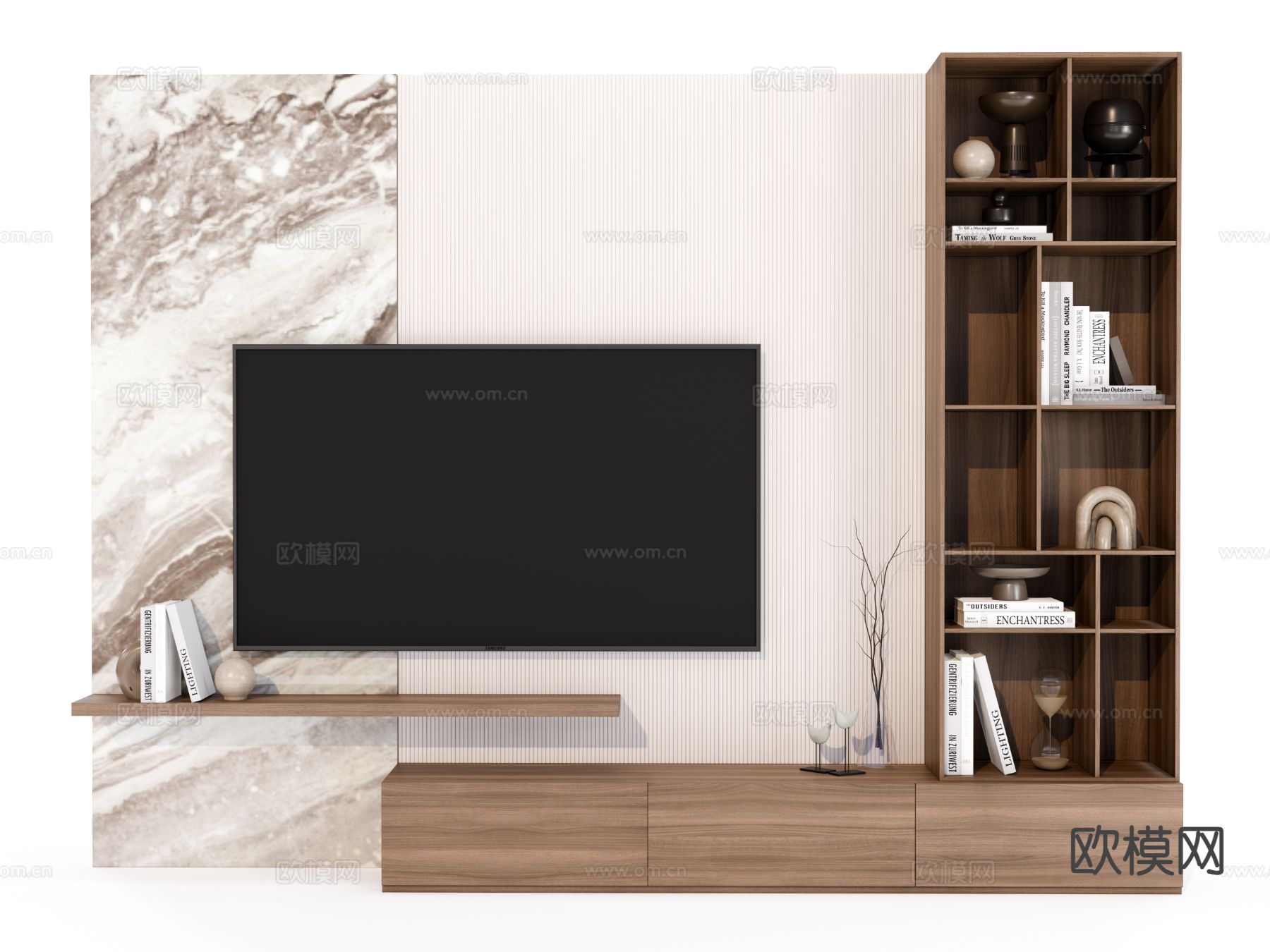 电视背景su模型下载（渲染图4）