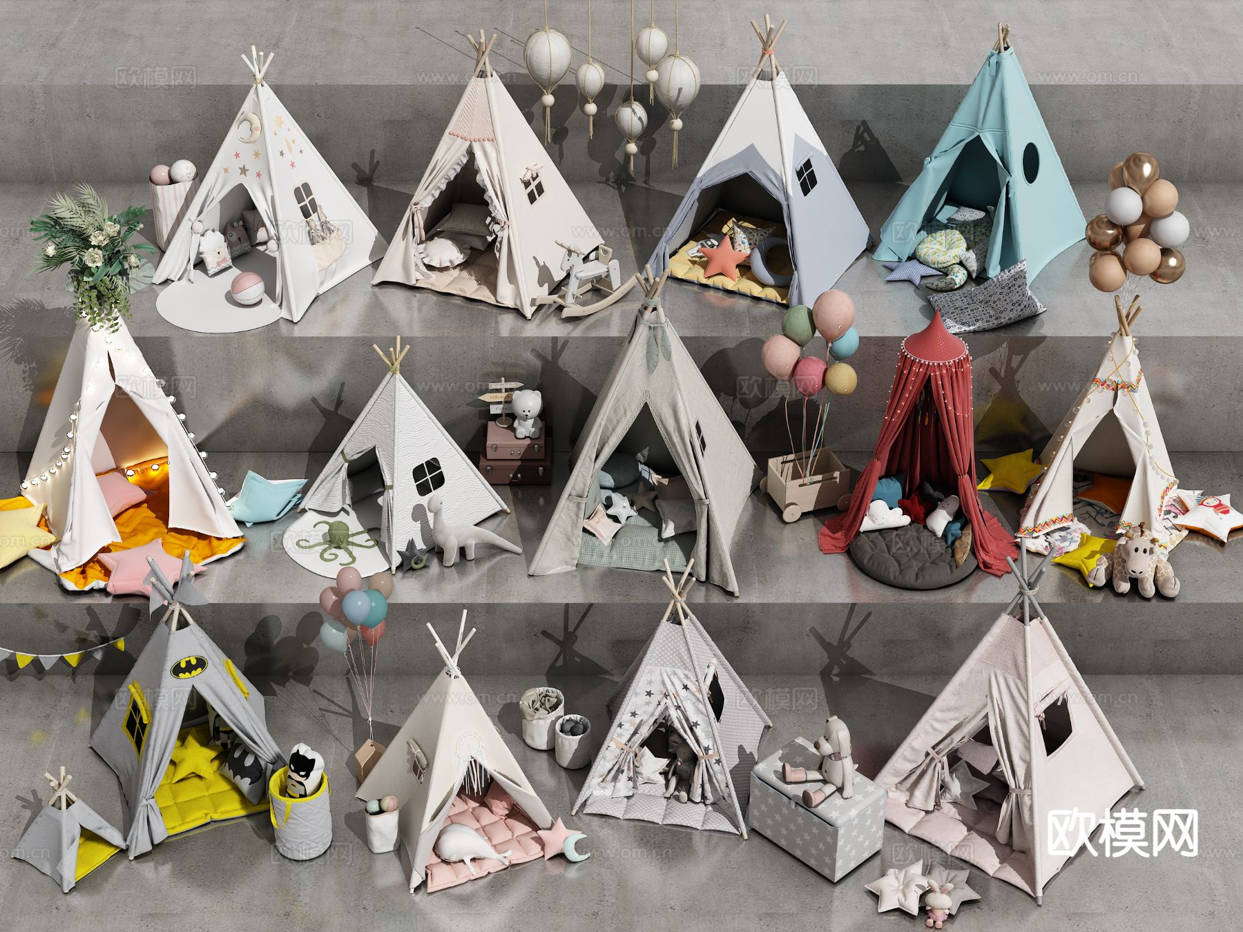 儿童帐篷 露营帐篷3d模型下载