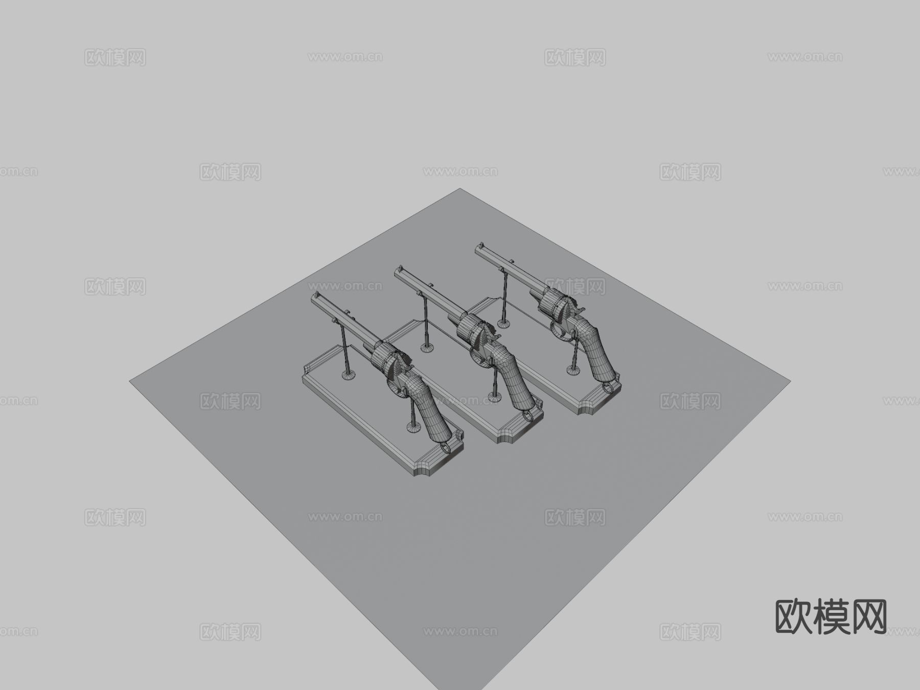 左轮手枪 枪支 枪械su模型下载（渲染图3）