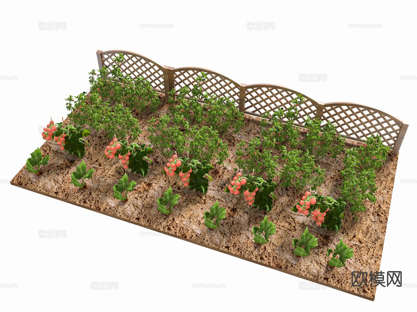 农作物 菜地 木栅栏3d模型下载