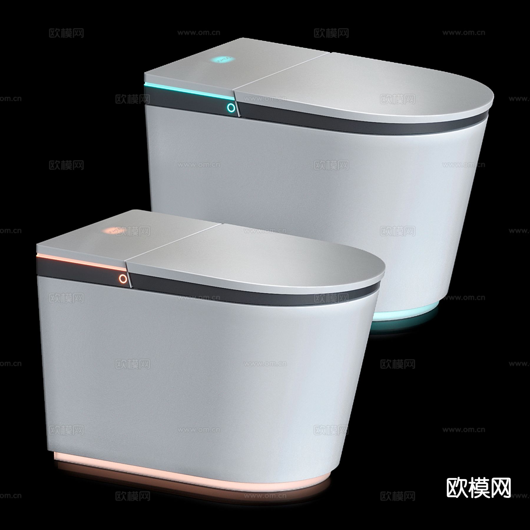 现代智能马桶3d模型