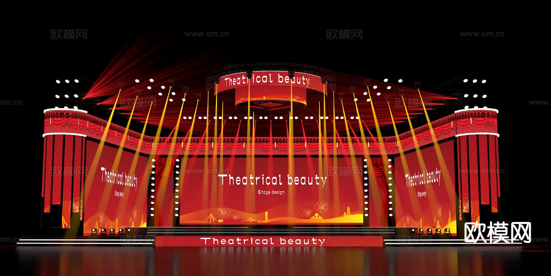 现代剧院舞台 室外舞台3d模型