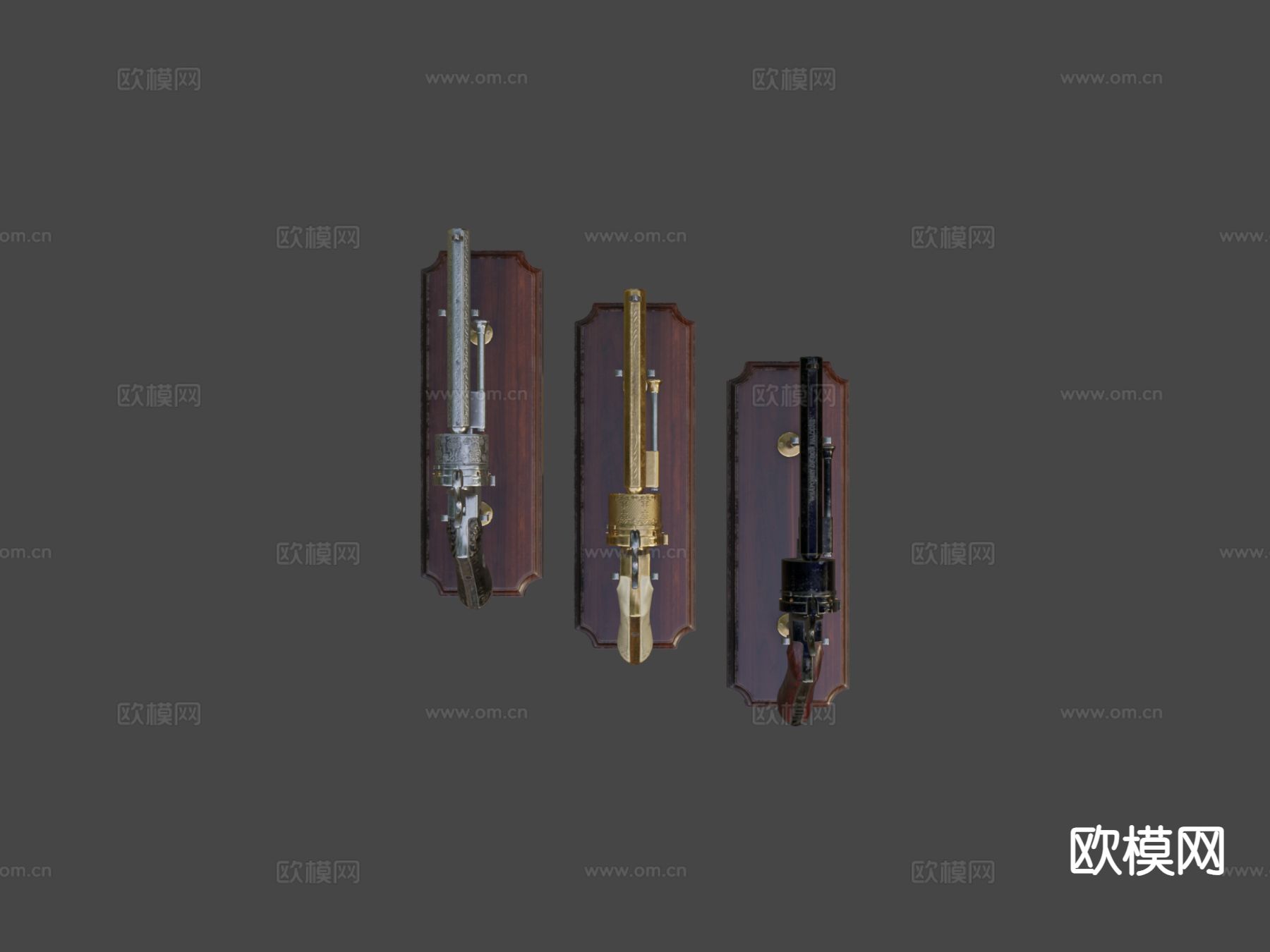 左轮手枪 枪支 枪械su模型下载（渲染图6）