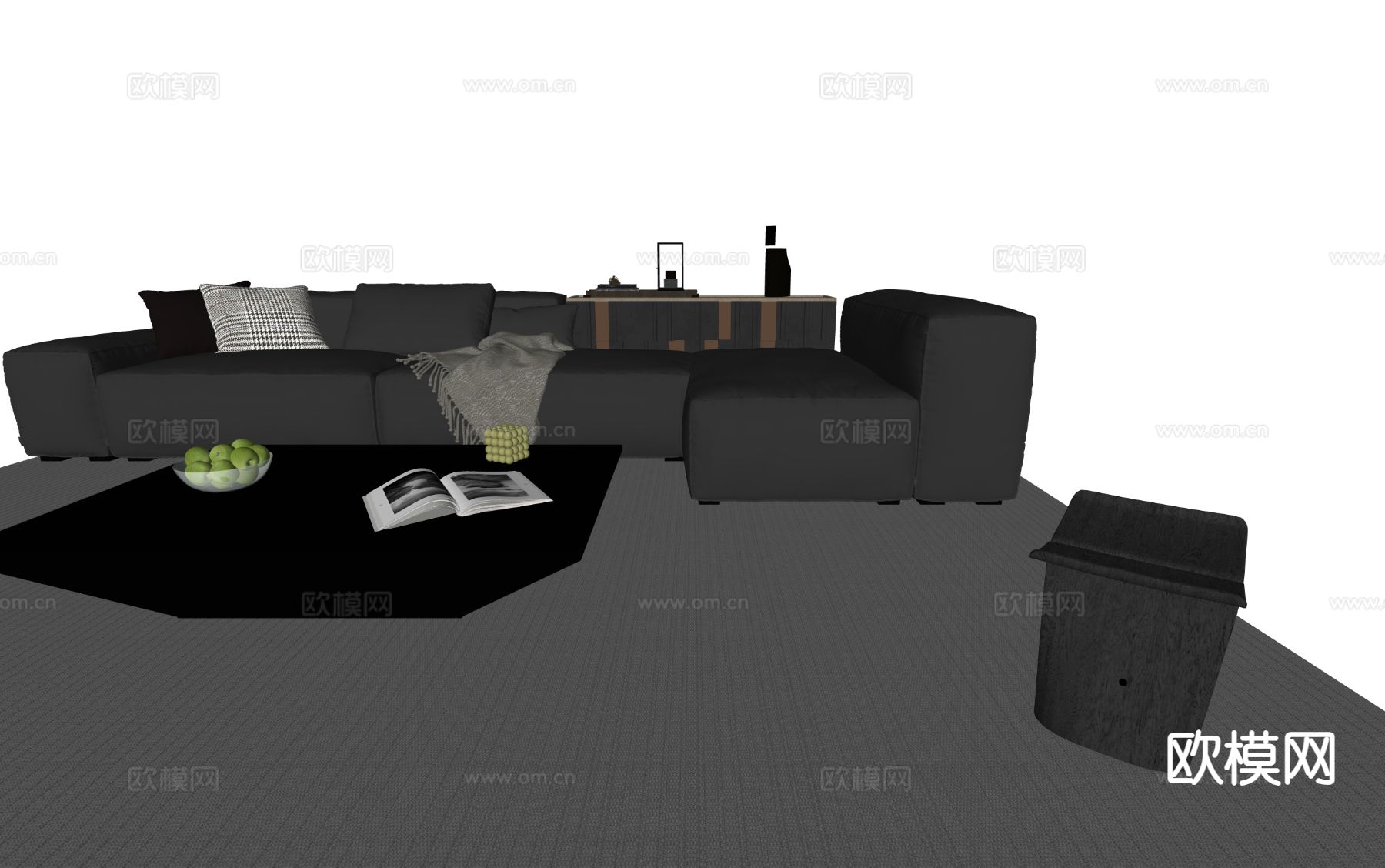 意式组合沙发 转角沙发su模型下载（渲染图1）