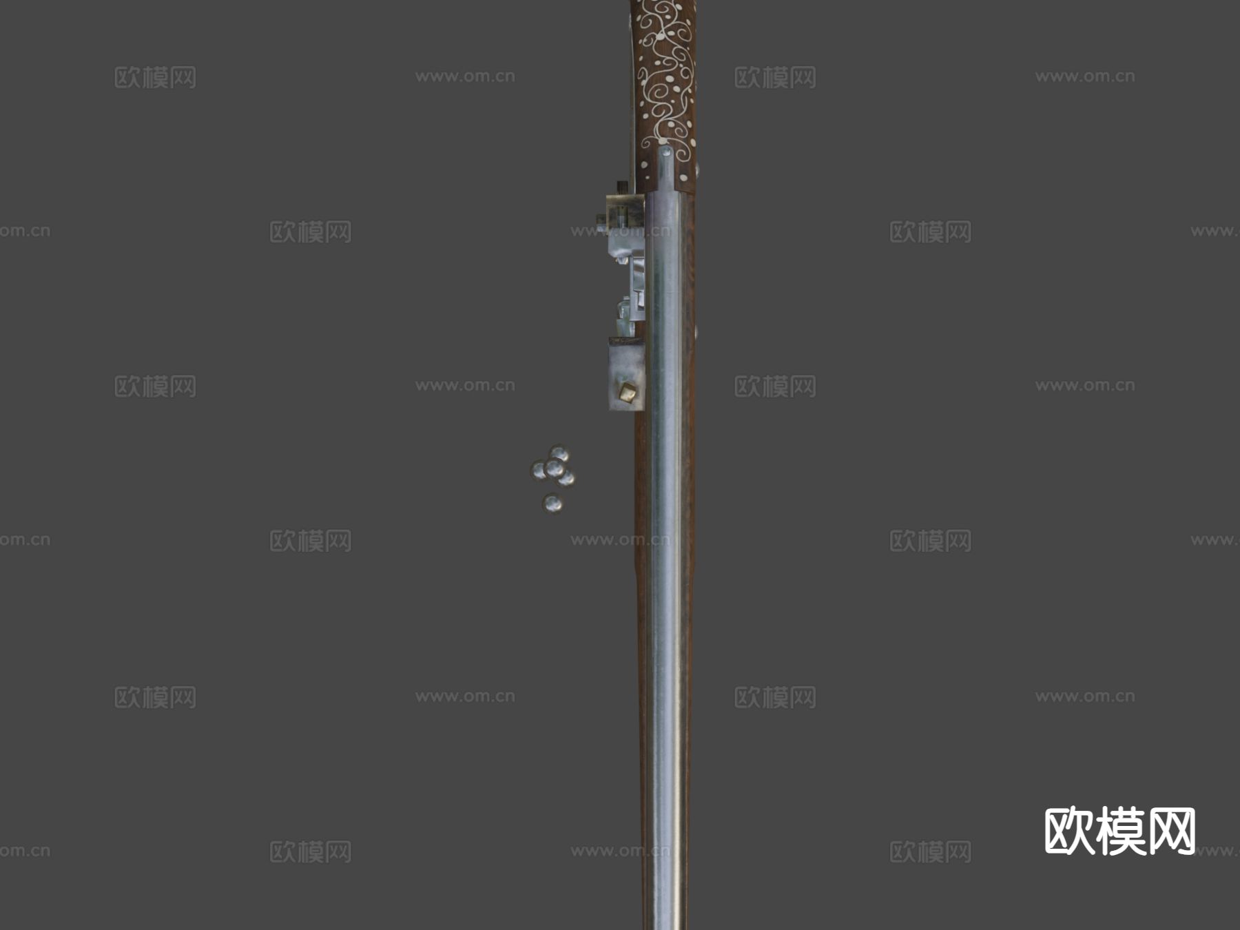 世纪燧发手枪su模型下载（渲染图5）