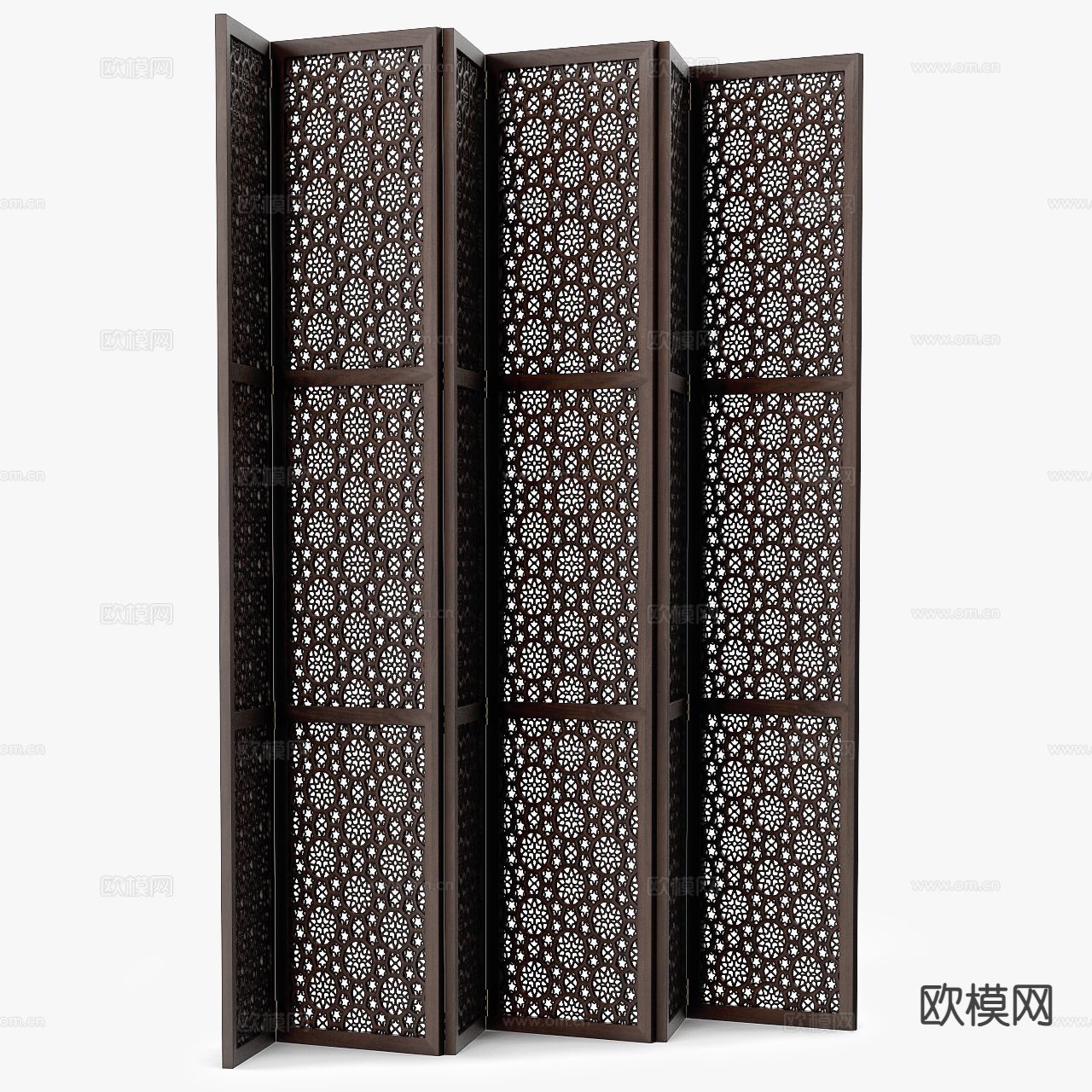 简欧屏风 折叠屏风su模型下载（渲染图2）