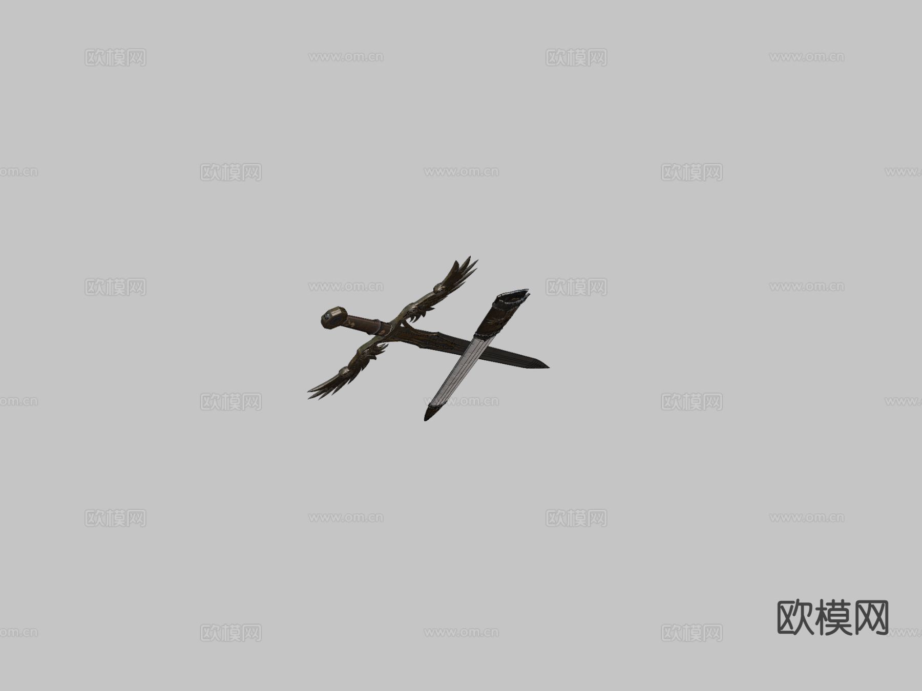 康纳之剑su模型下载（渲染图1）