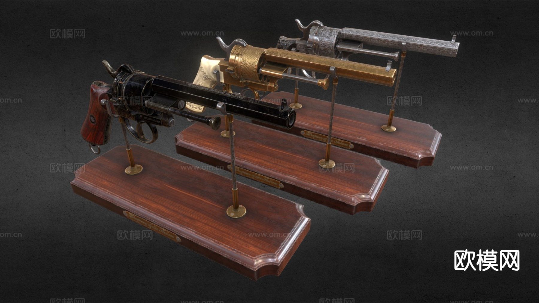 左轮手枪 枪支 枪械su模型下载（渲染图7）