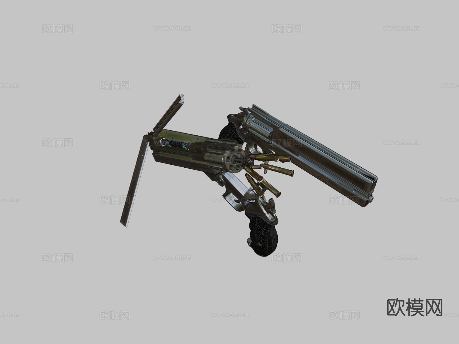 武器.长柯尔特手枪su模型下载（渲染图1）