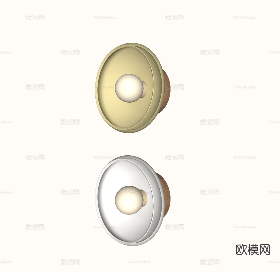 中古风球形壁灯su模型下载（渲染图1）