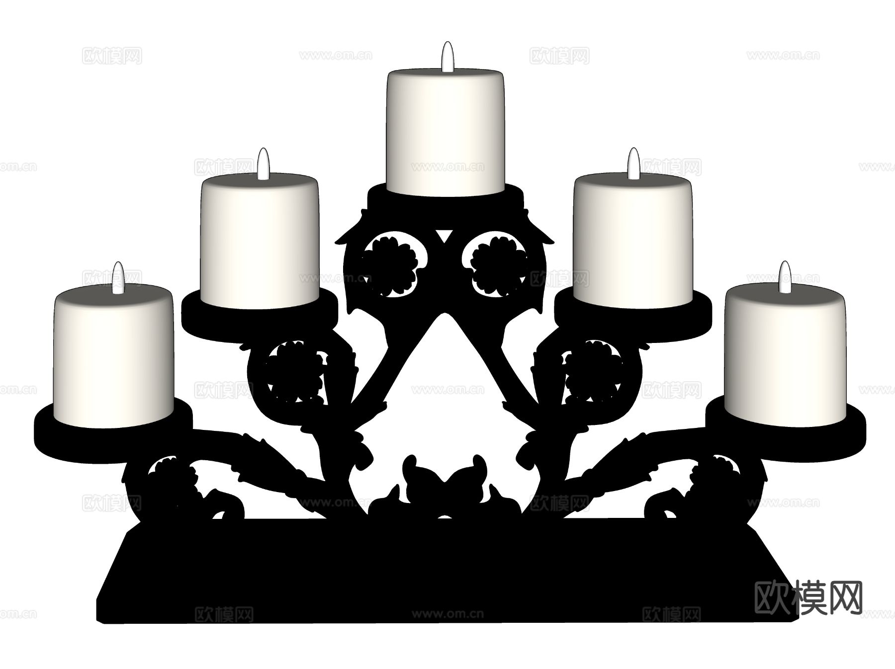 欧式烛台烛台su模型下载（渲染图1）