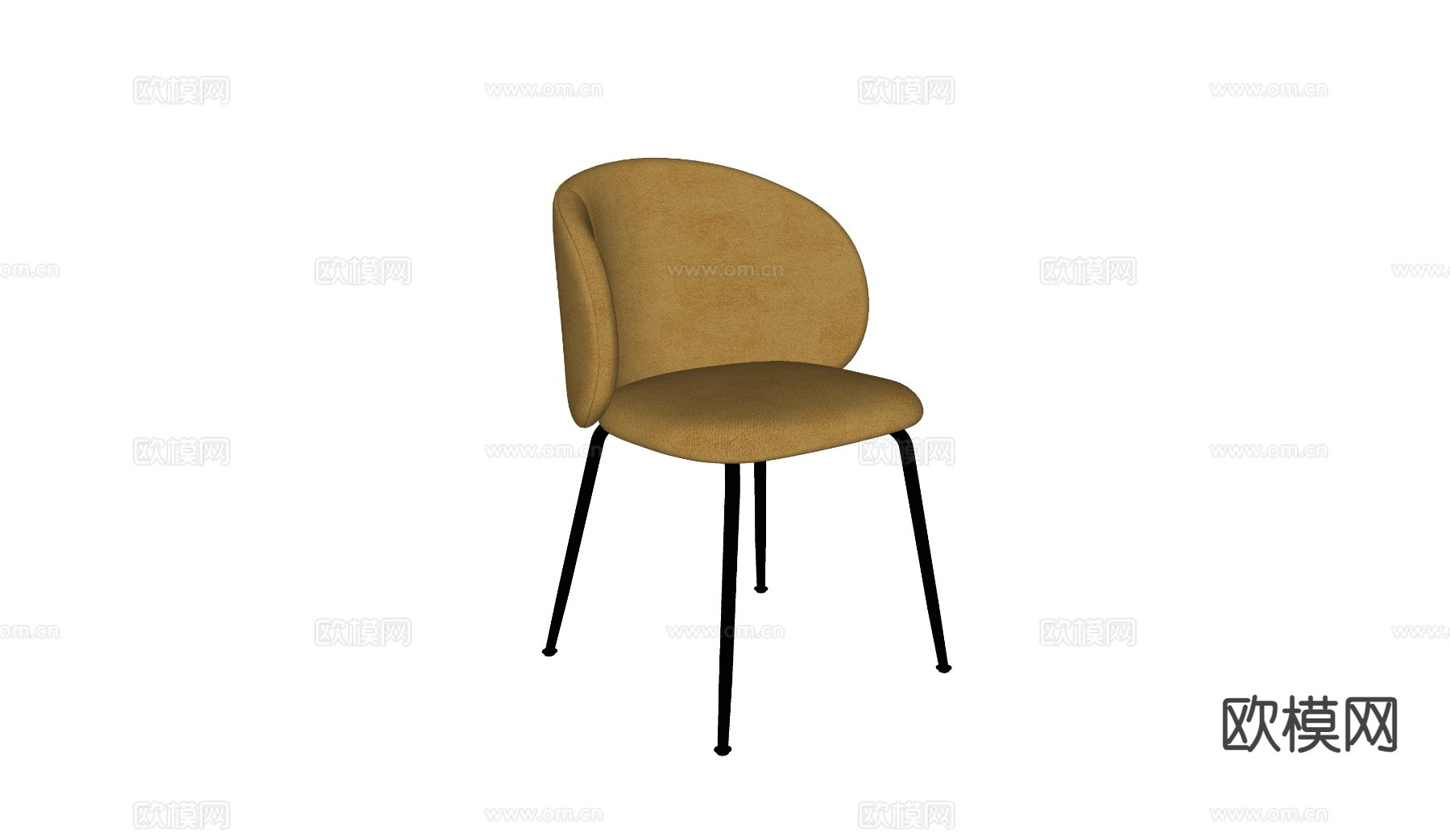 Minotti 意式椅子 餐椅su模型下载（渲染图1）