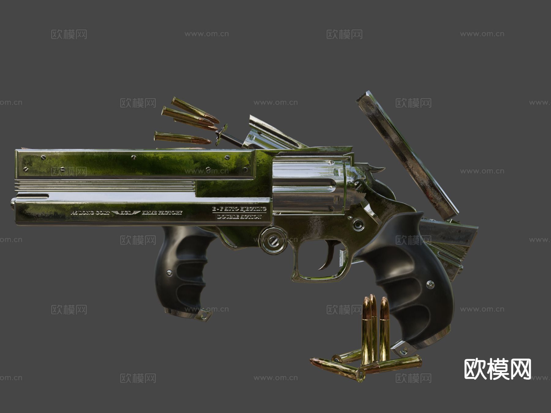 武器.长柯尔特手枪su模型下载（渲染图4）