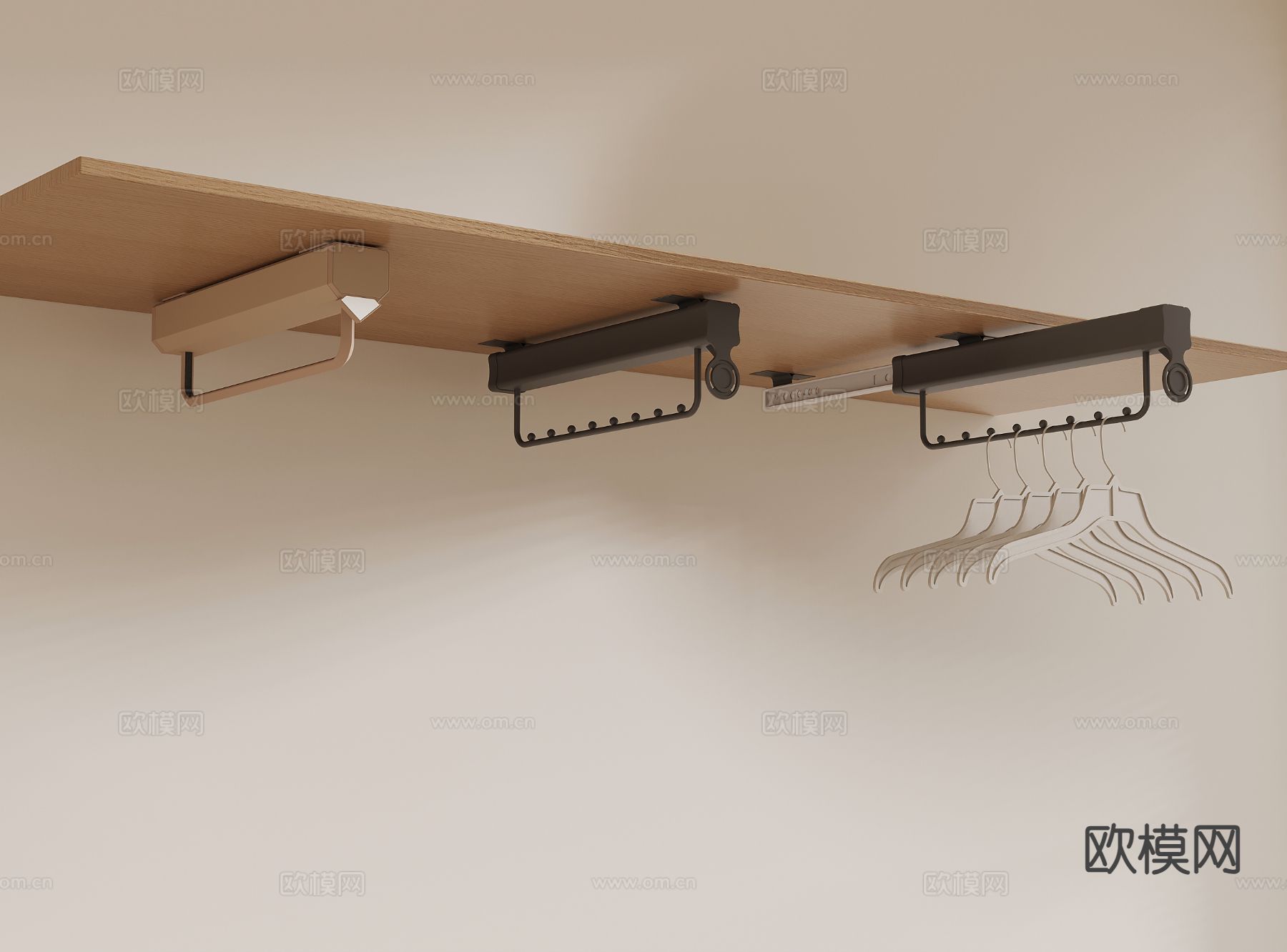 现代抽拉挂衣架 晾衣架3d模型