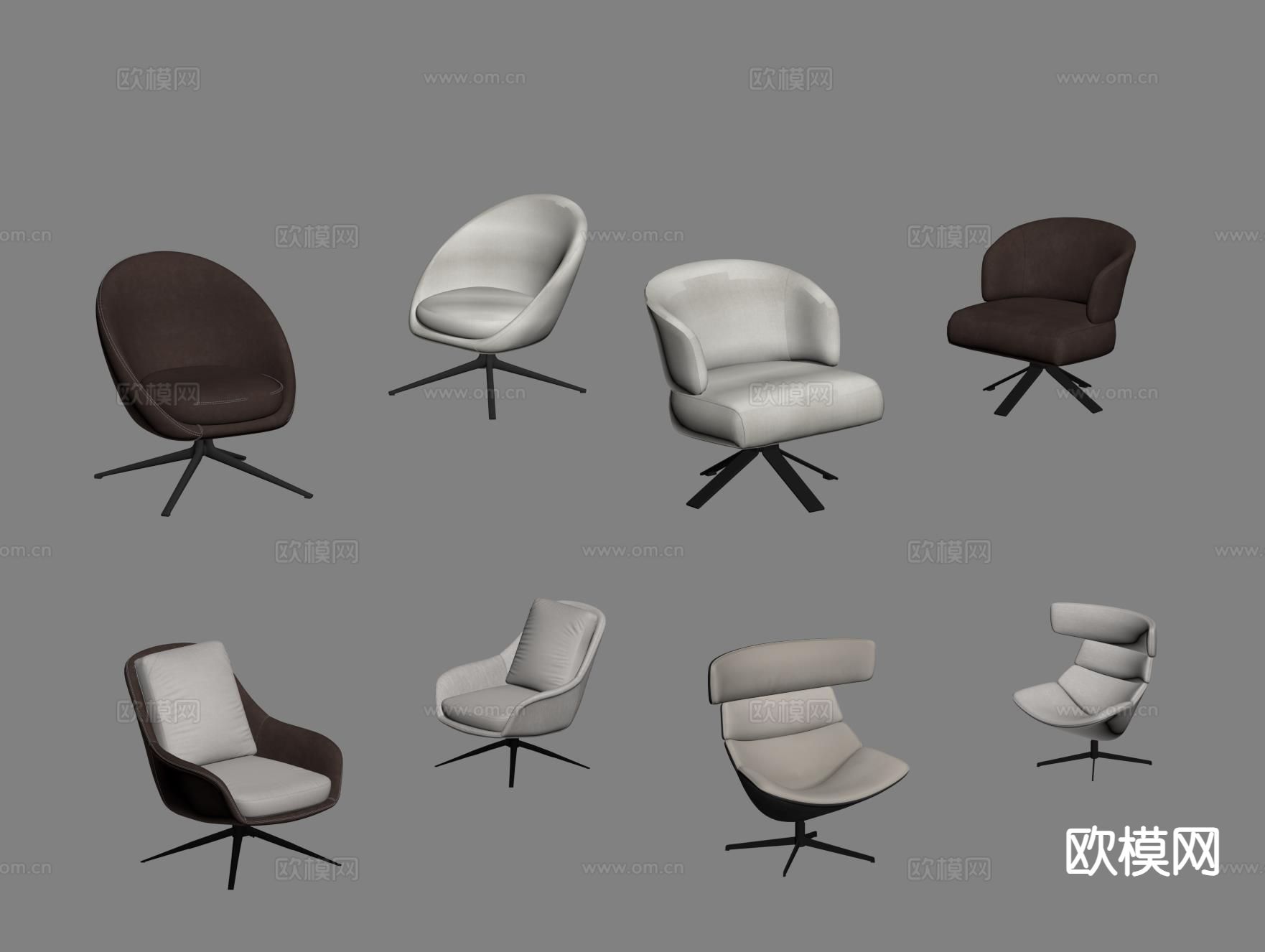 现代办公椅 班前椅 员工椅su模型下载（渲染图1）