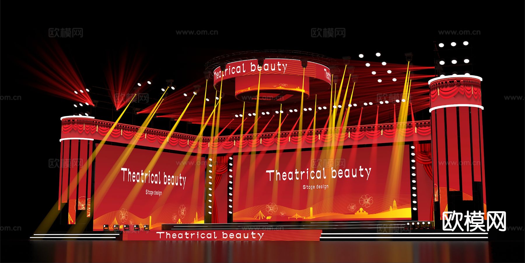 现代剧院舞台 室外舞台3d模型