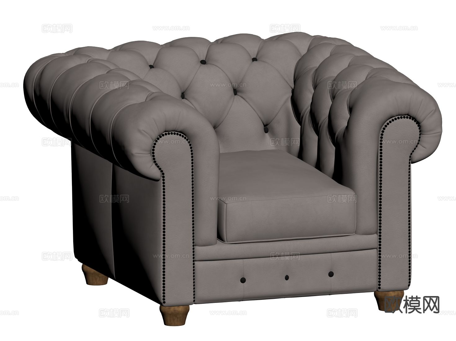 简欧沙发 单人沙发su模型下载（渲染图1）