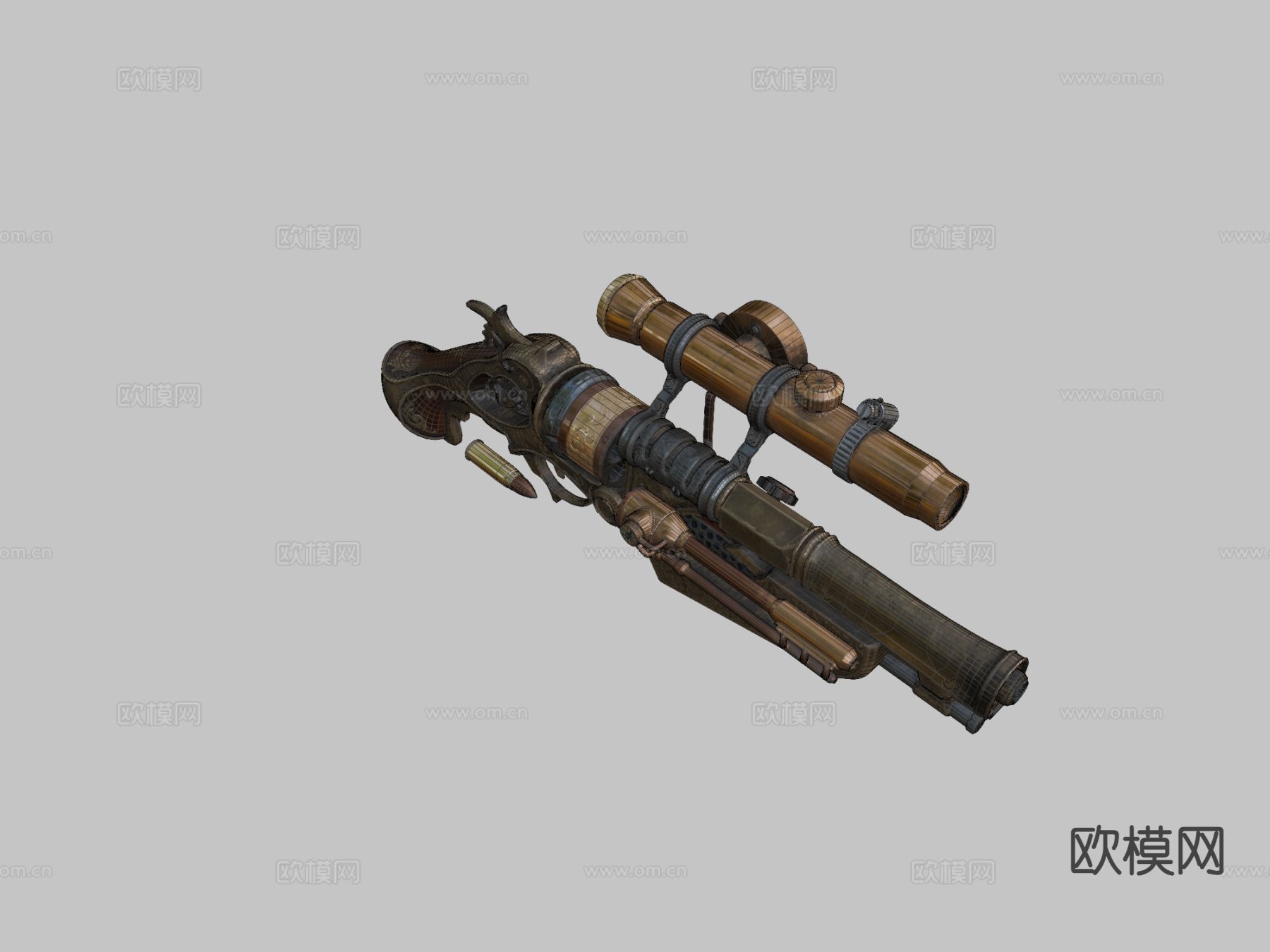 蒸汽朋克枪su模型下载（渲染图1）