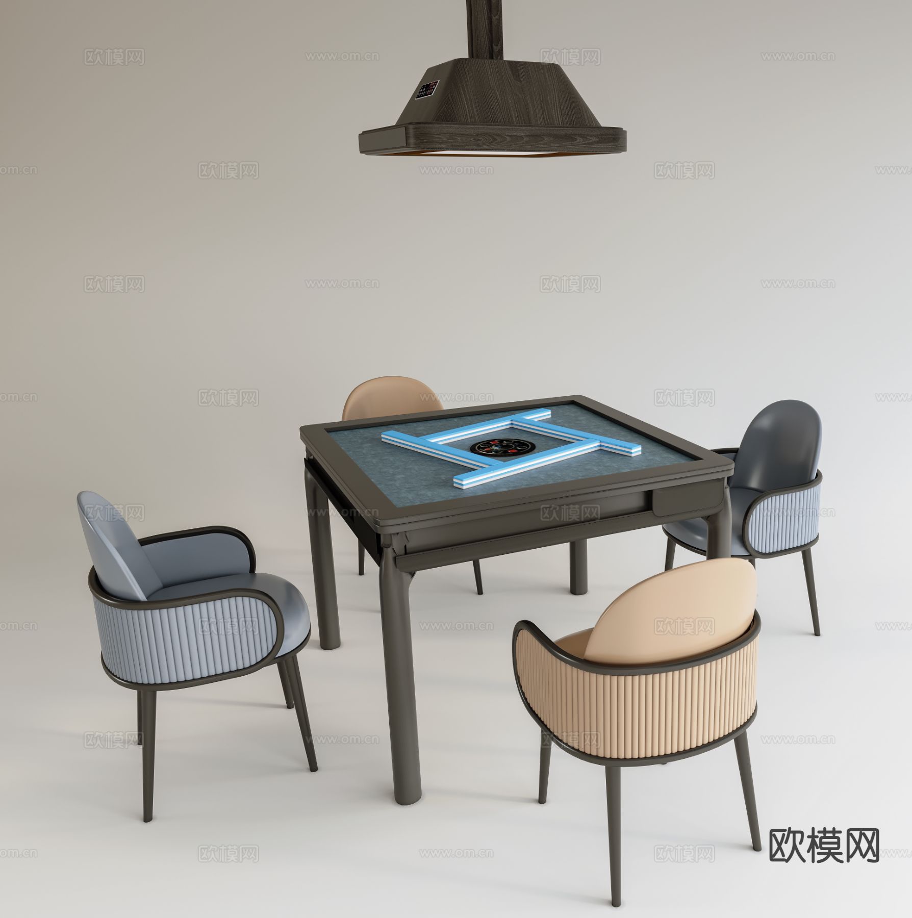 现代麻将桌椅3d模型