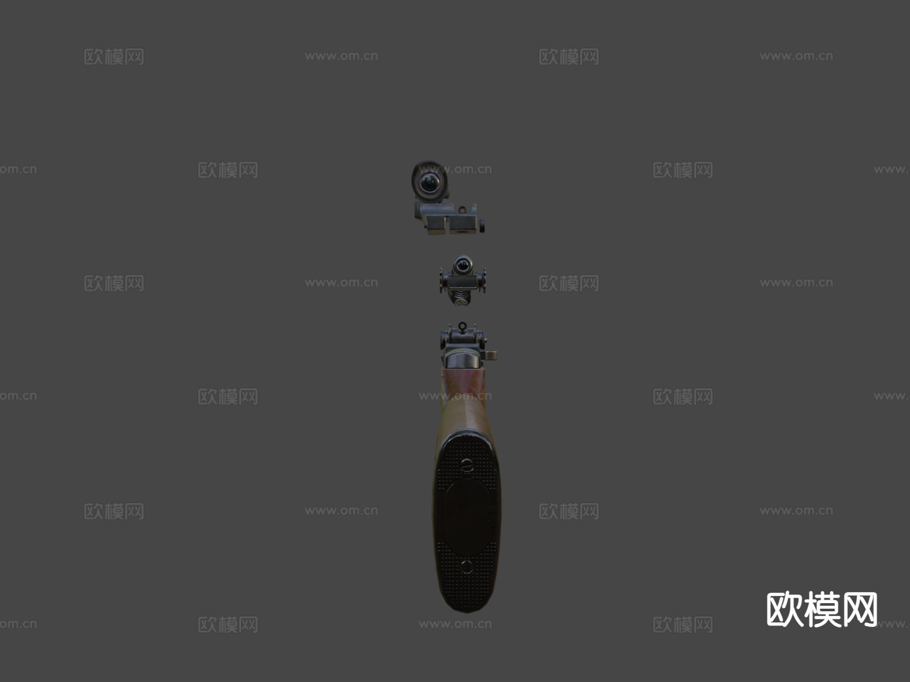 M1加兰德阻击枪 阻击枪su模型下载（渲染图3）