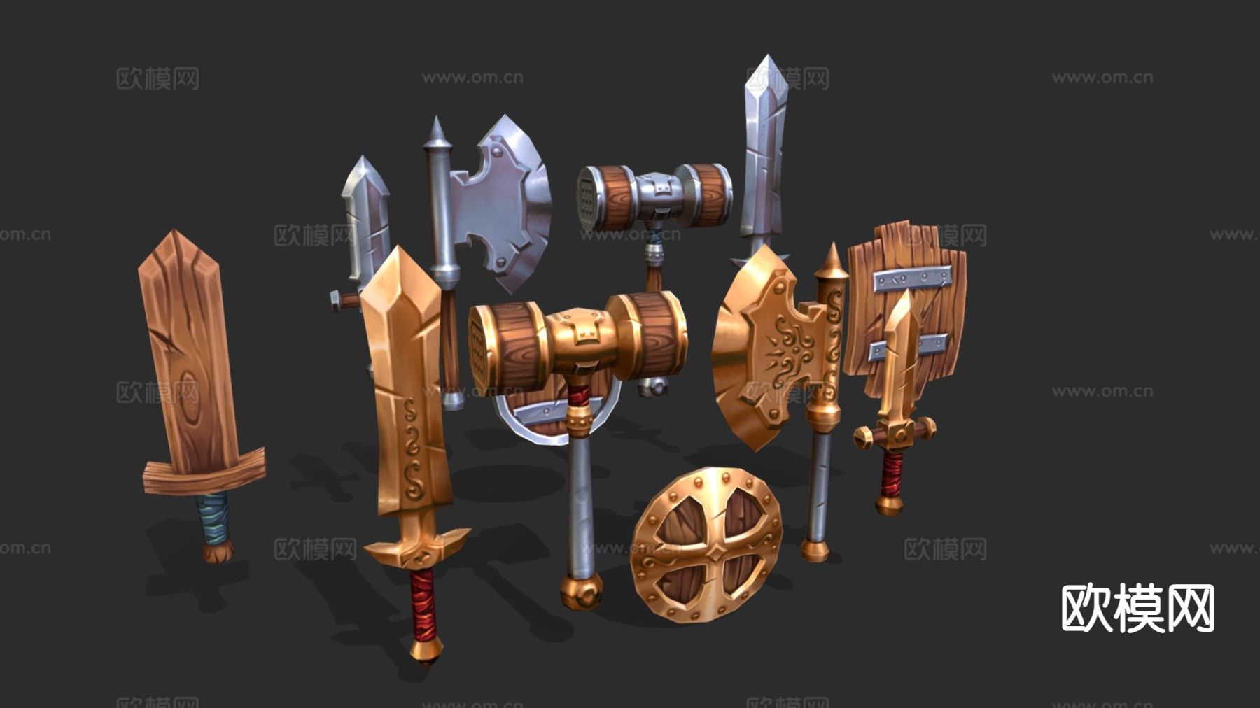 基础武器包su模型下载（渲染图3）